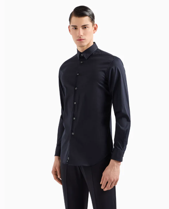 01CA9T 0130C 922 BLU NAVY ARMANI DRESS SHIRT - Image 2