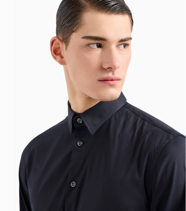 01CA9T 0130C 922 BLU NAVY ARMANI DRESS SHIRT - Image 3