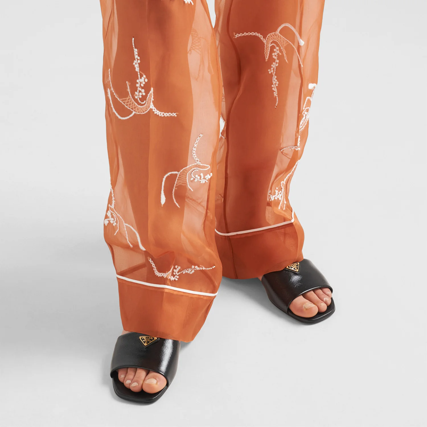 Prada Saffiano Patent Leather Slides - Image 4