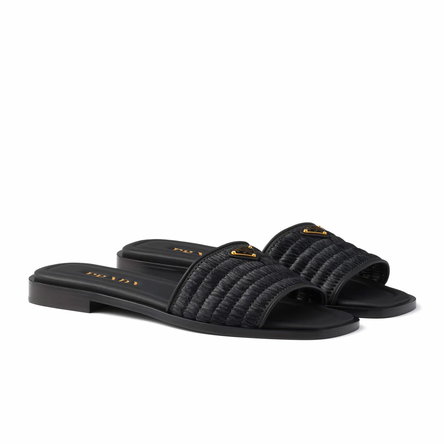 Prada Leather Slides With Crochet Details