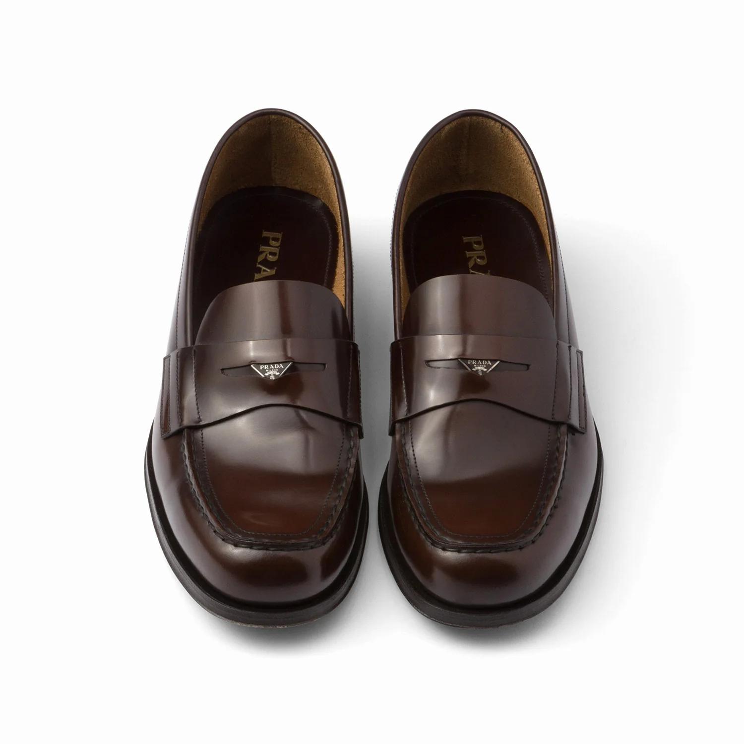 Prada Brushed Leather Loafers - Image 2