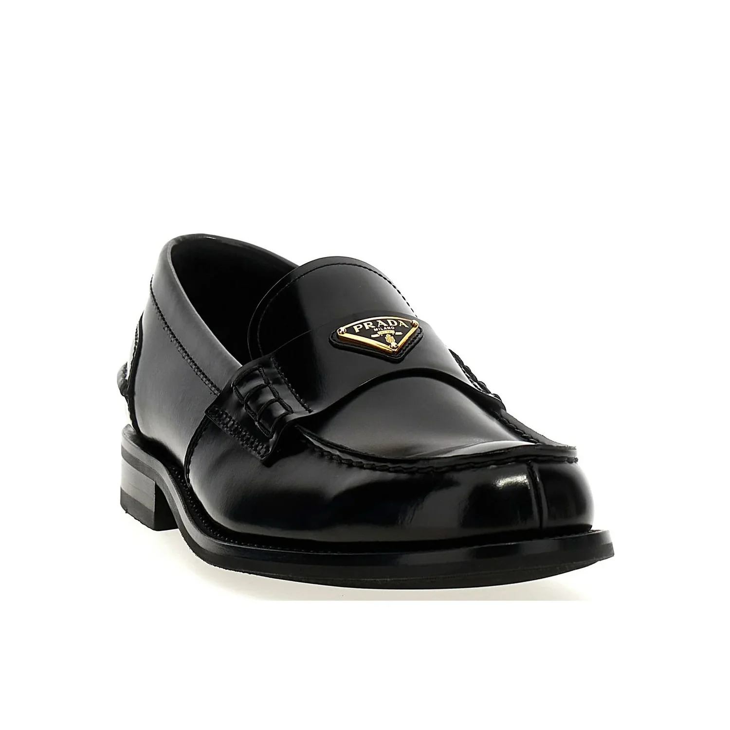 Prada Brushed Leather Loafers - Image 2