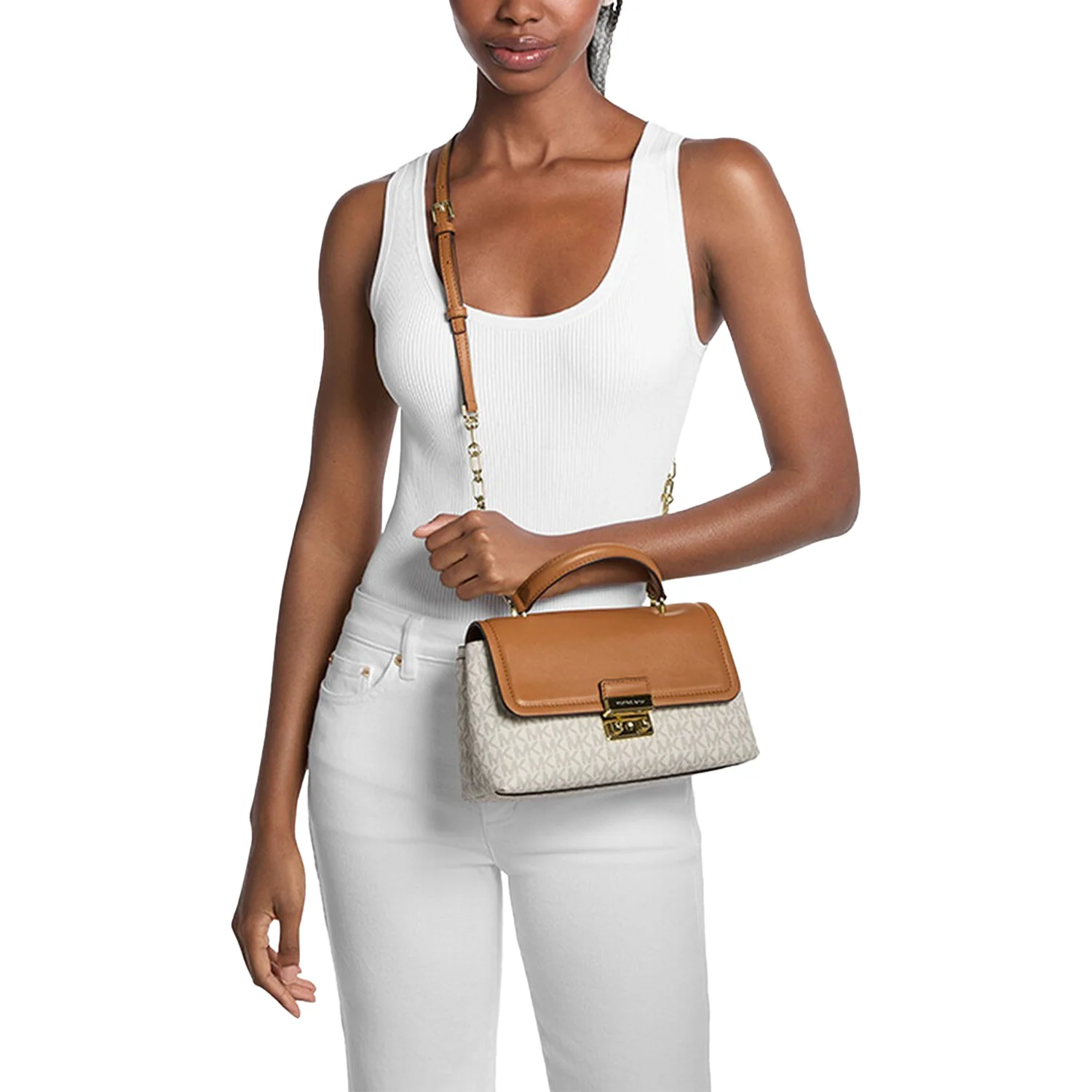 Michael Michael Kors Tribeca Medium Signature Logo Satchel - Image 4