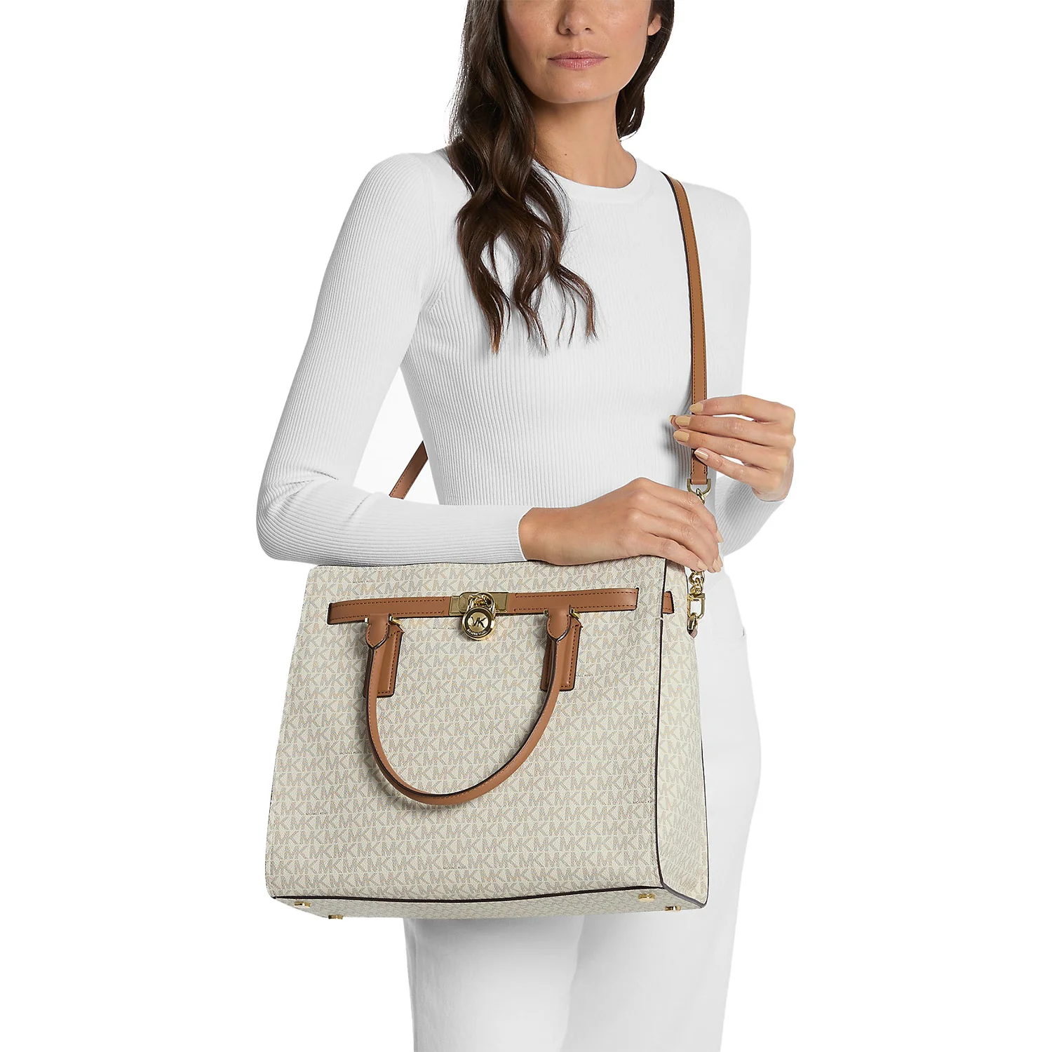 Michael Michael Kors Hamilton Moderne Large Signature Logo Satchel - Image 3