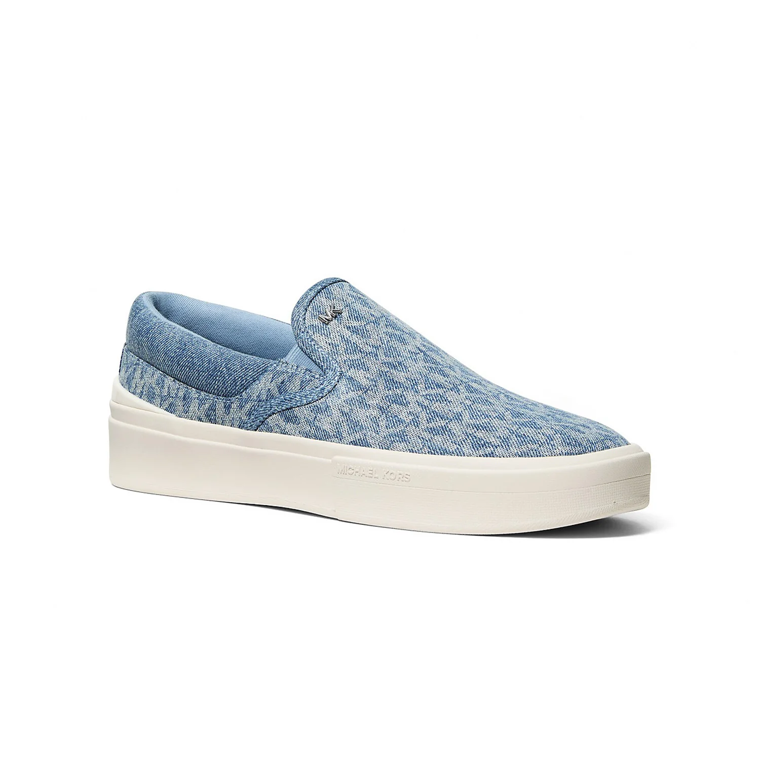Michael Kors Mens Eddie Signature Logo Print Denim Slip-On Sneaker