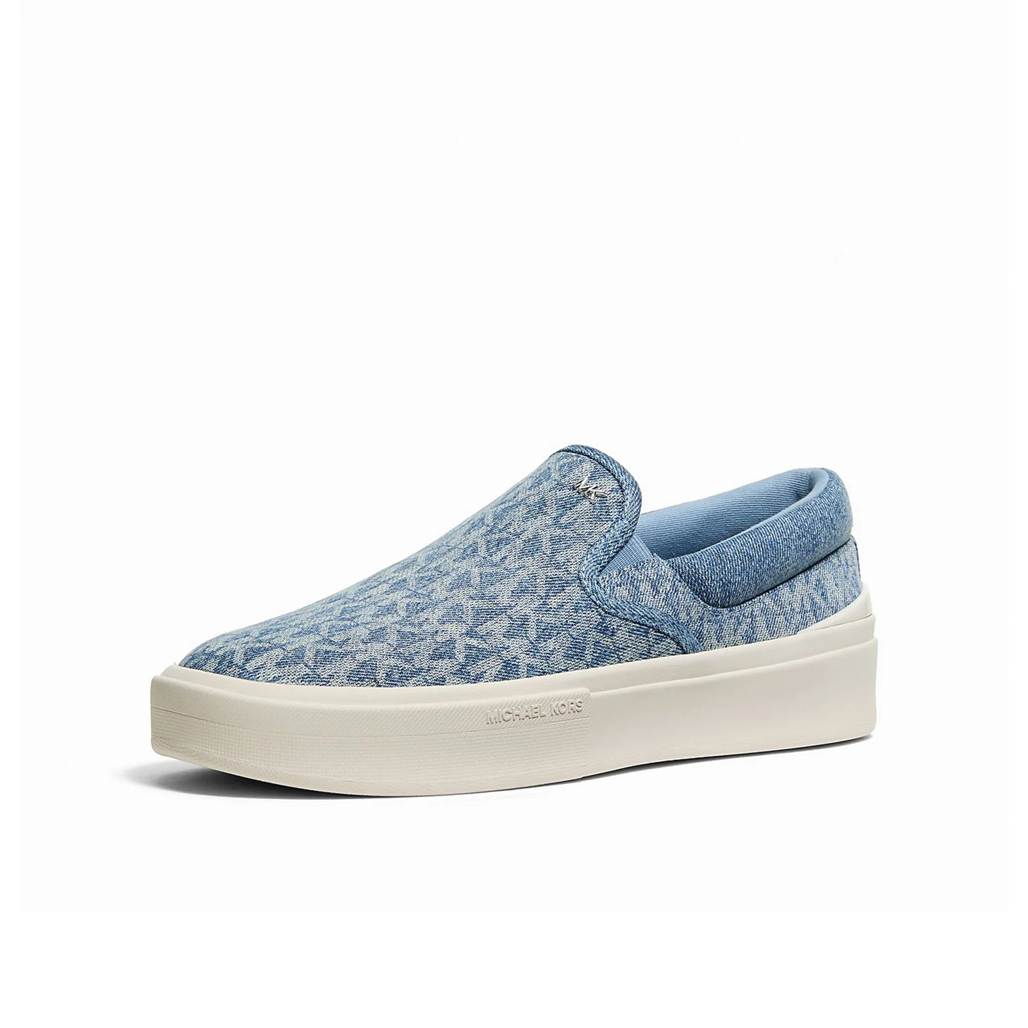 Michael Kors Mens Eddie Signature Logo Print Denim Slip-On Sneaker - Image 2