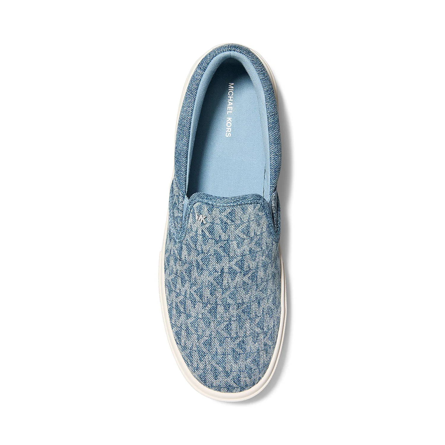 Michael Kors Mens Eddie Signature Logo Print Denim Slip-On Sneaker - Image 3