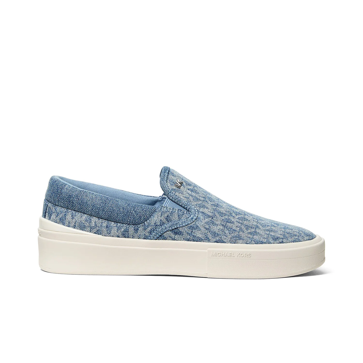Michael Kors Mens Eddie Signature Logo Print Denim Slip-On Sneaker - Image 4