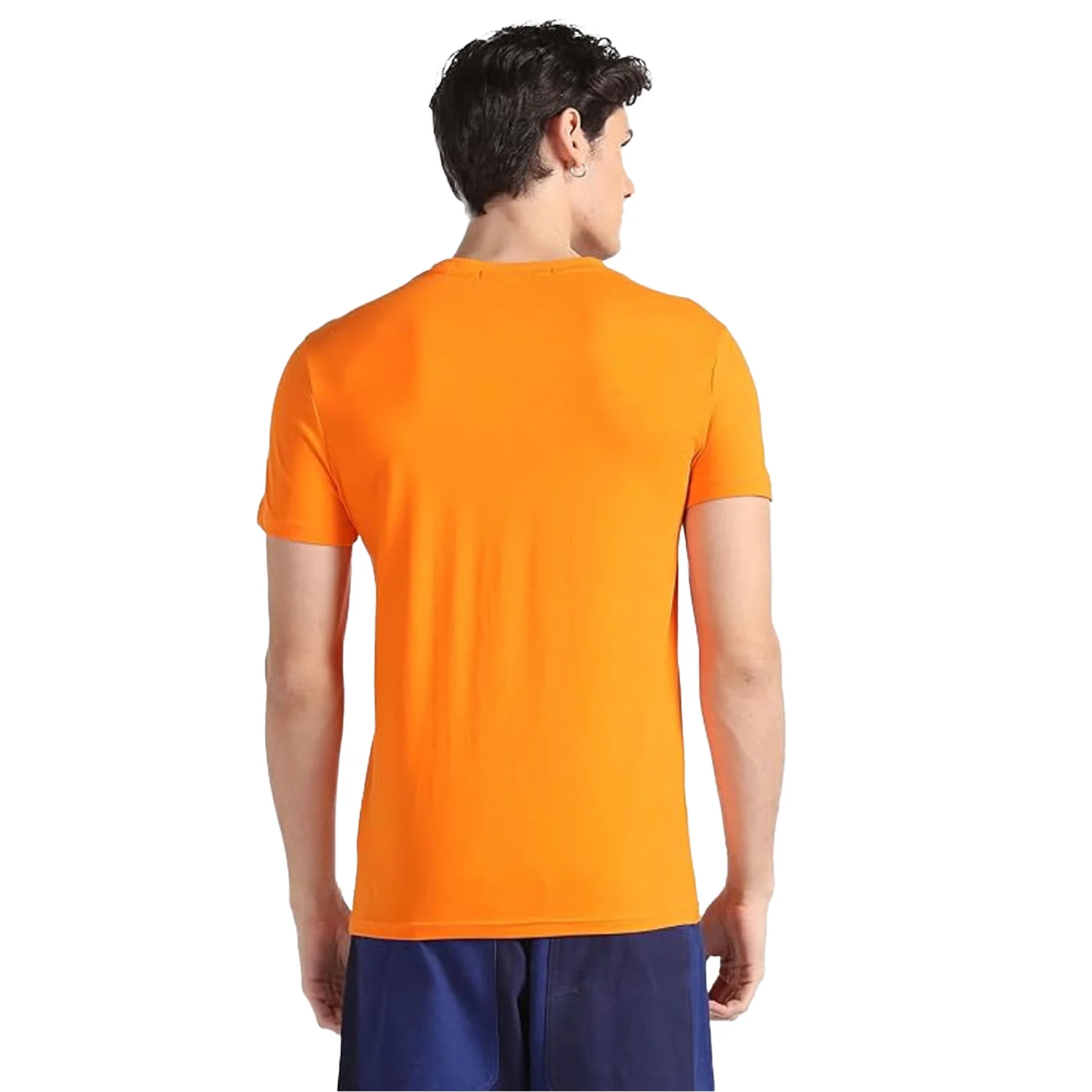 Calvin Klein Solid Cotton Lycra Slim Fit Men'S T-Shirt - Image 3