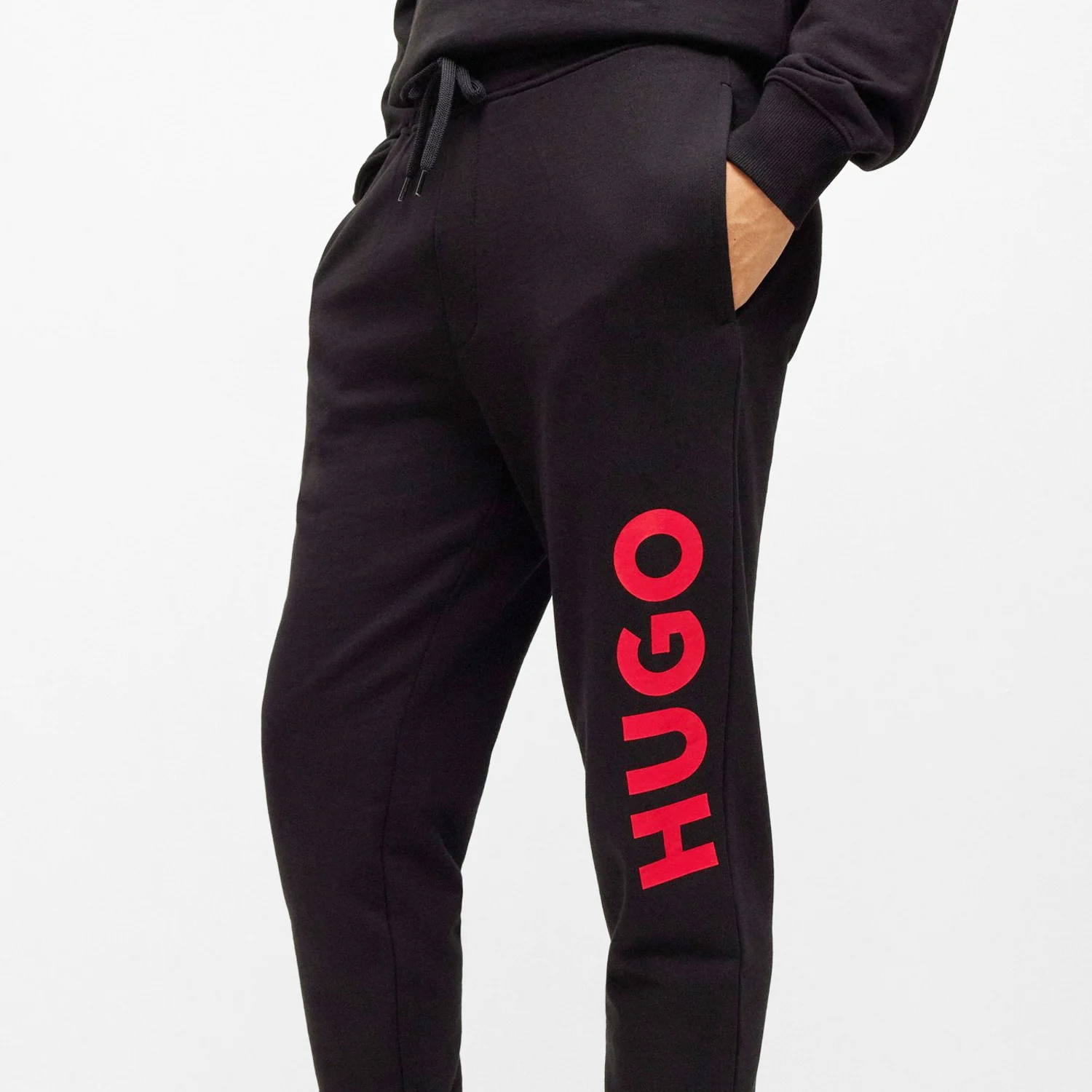 Cuffed Tracksuit Bottoms In French Terry With Contrast Logo - Image 2