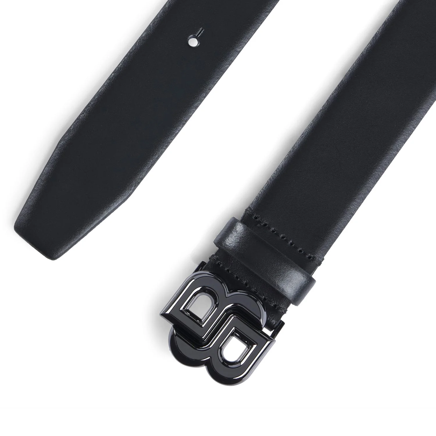 Boss Italian-Leather Belt With Double B Monogram Buckle - Image 2