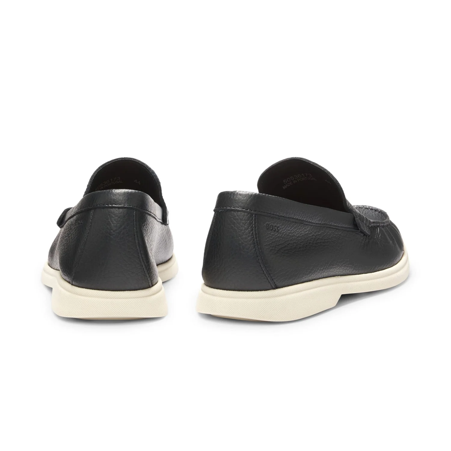 Boss Tumbled-Leather Moccasins With Logo Detail - Image 3