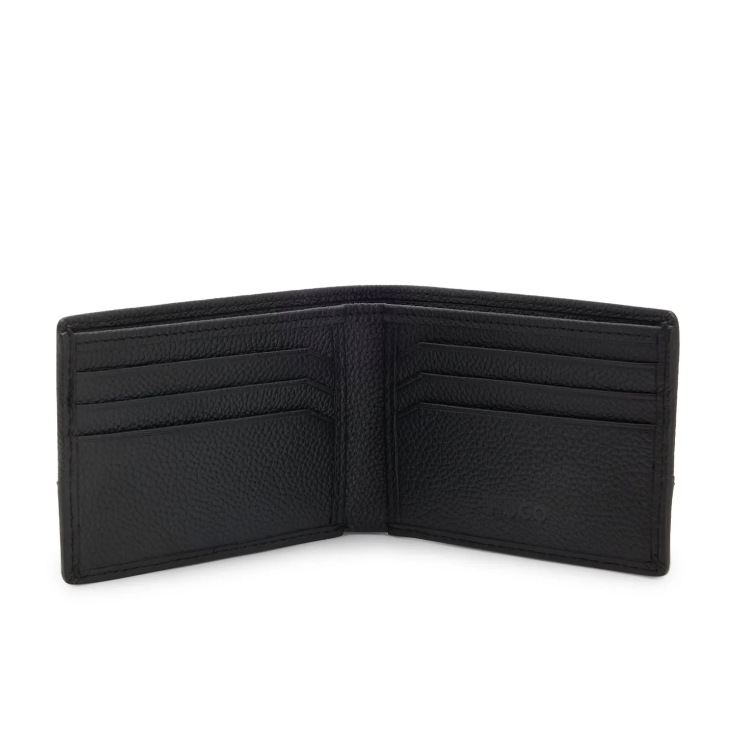 Hugo Leather Wallet With Stacked-Logo Trim - Image 2
