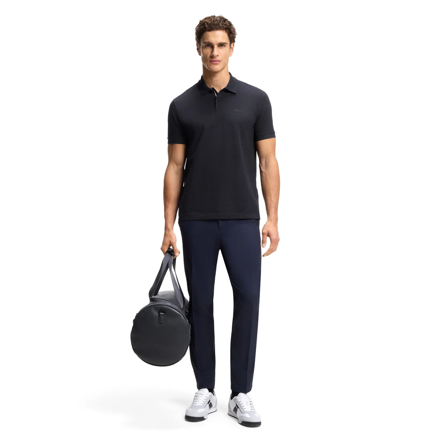 Boss Cotton-Piqué Polo Shirt With Printed Pattern - Image 3