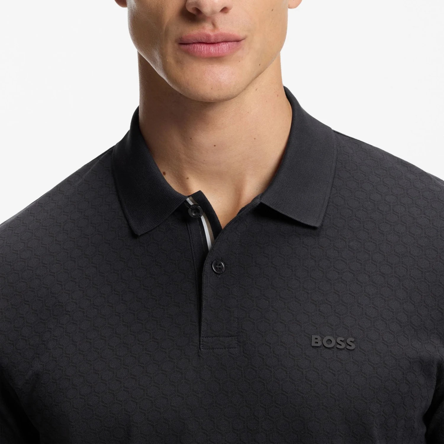 Boss Cotton-Piqué Polo Shirt With Printed Pattern - Image 5