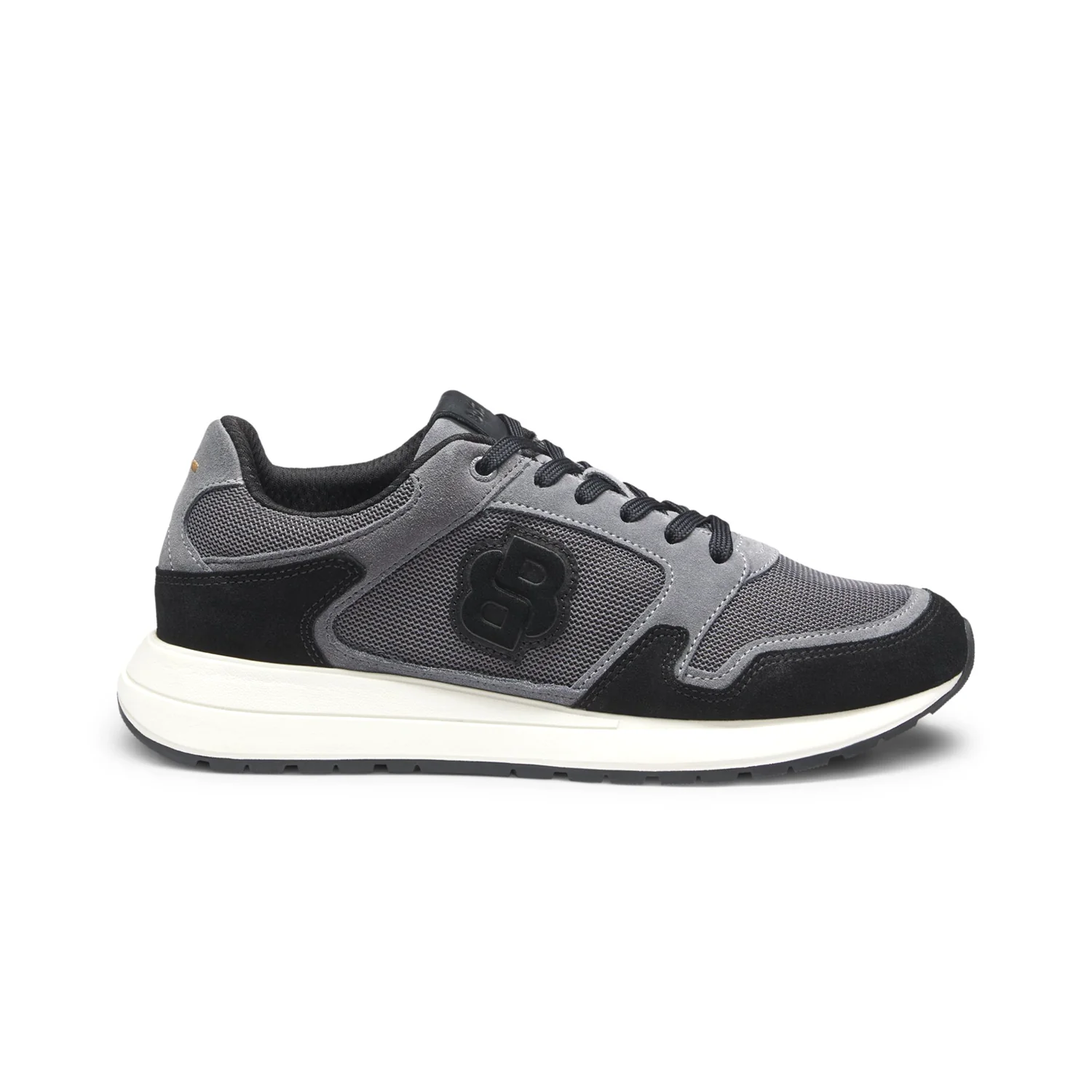 Boss Suede Trainers With Double B Monogram - Image 2