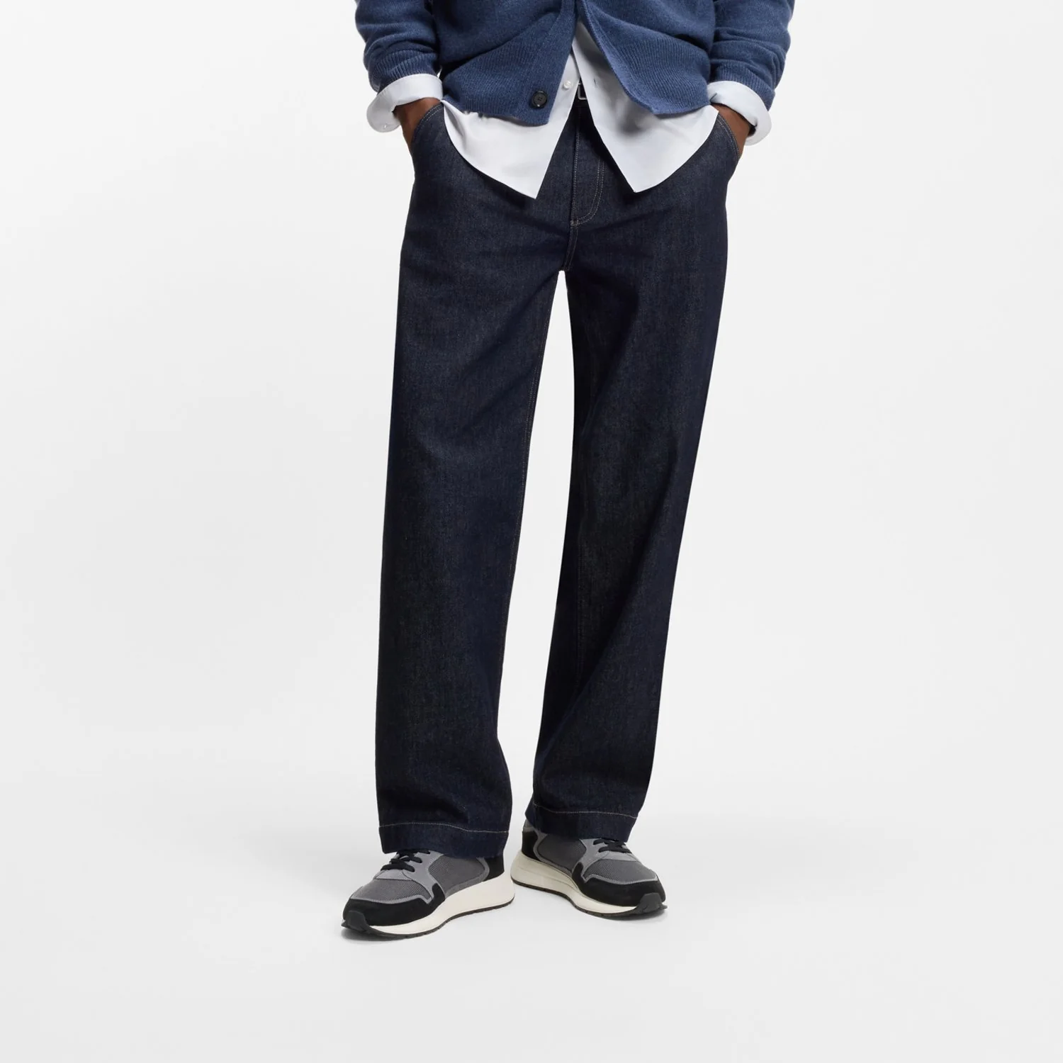 Boss Suede Trainers With Double B Monogram - Image 4
