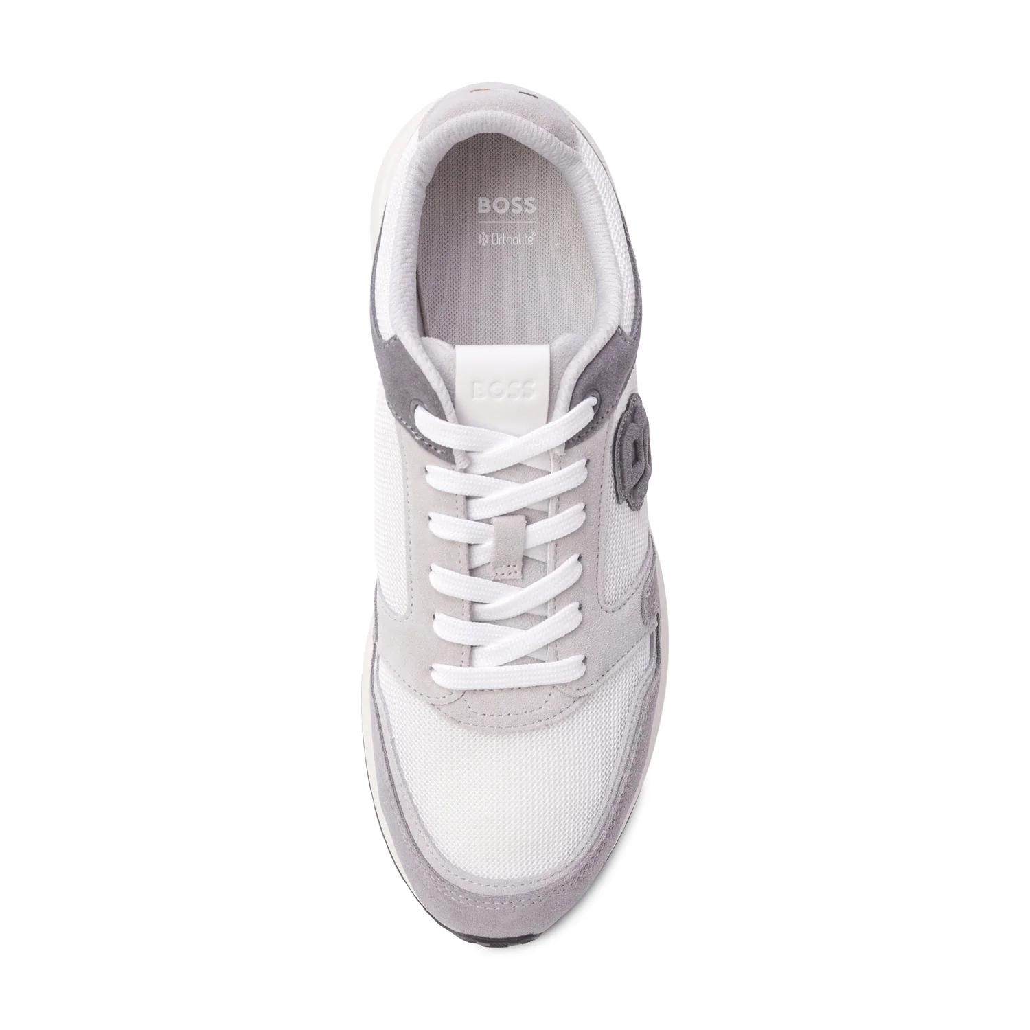 Boss Suede Trainers With Double B Monogram - Image 2