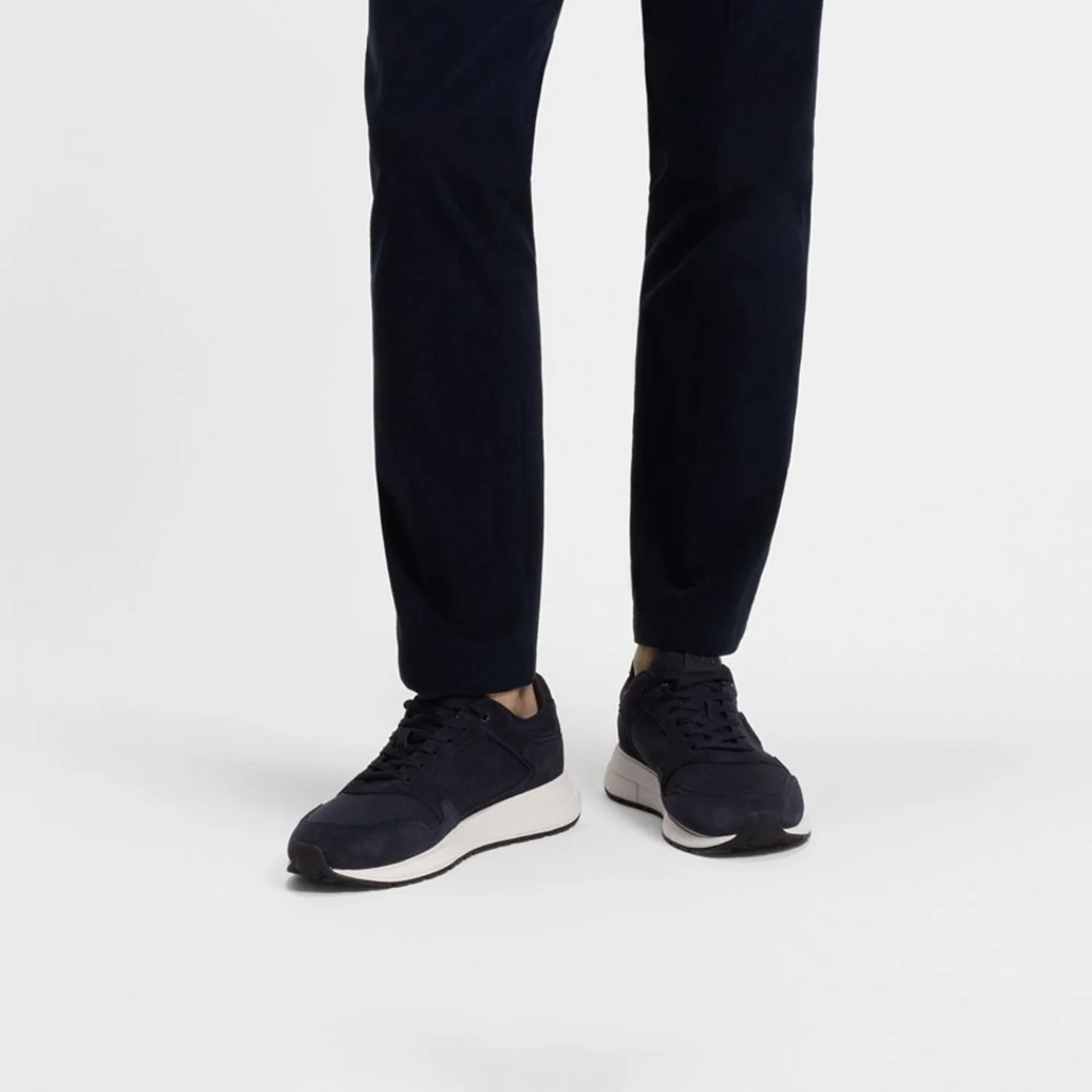 Boss Suede Trainers With Double B Monogram - Image 4