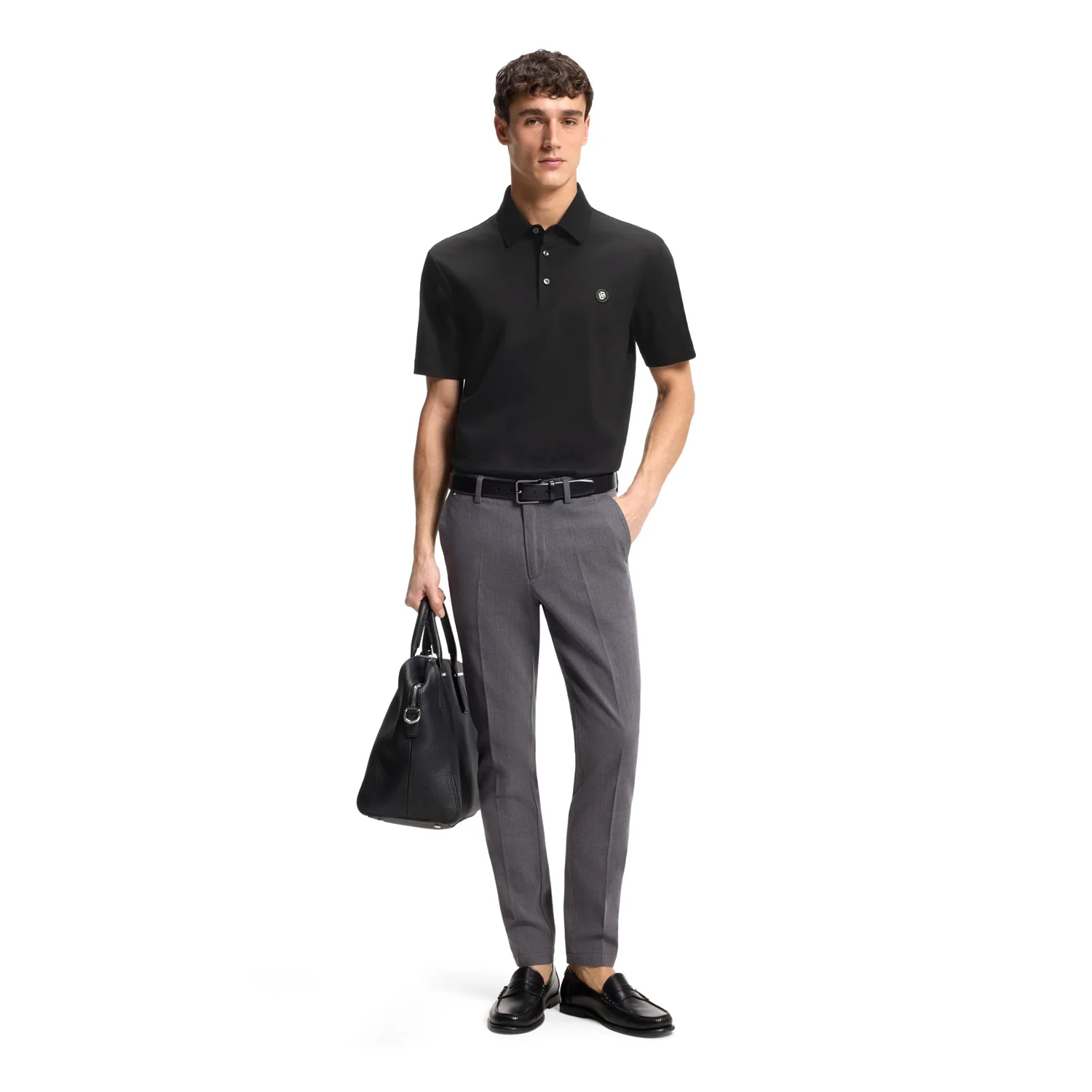 Boss Mercerized-Cotton Polo Shirt With Double B Monogram - Image 3