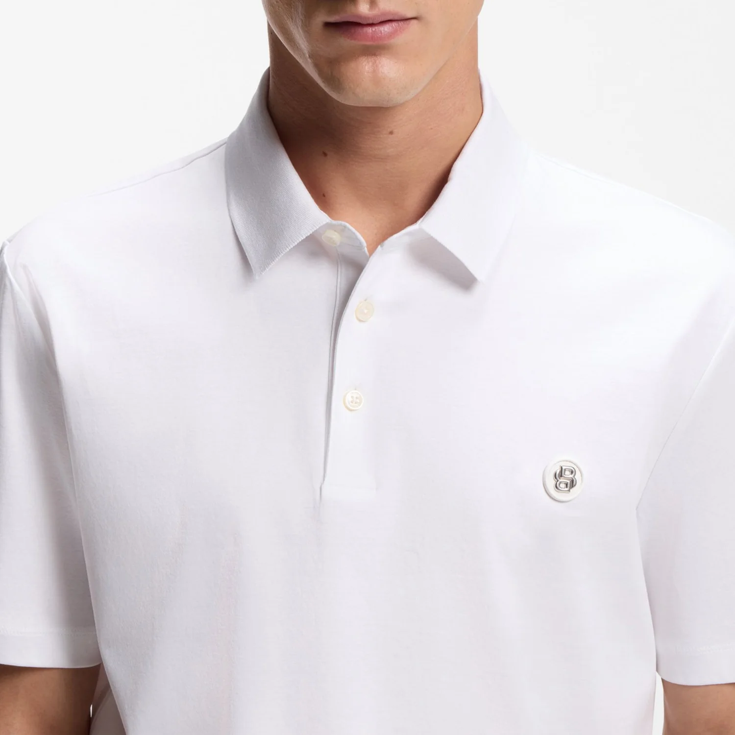 Boss Mercerized-Cotton Polo Shirt With Double B Monogram - Image 5