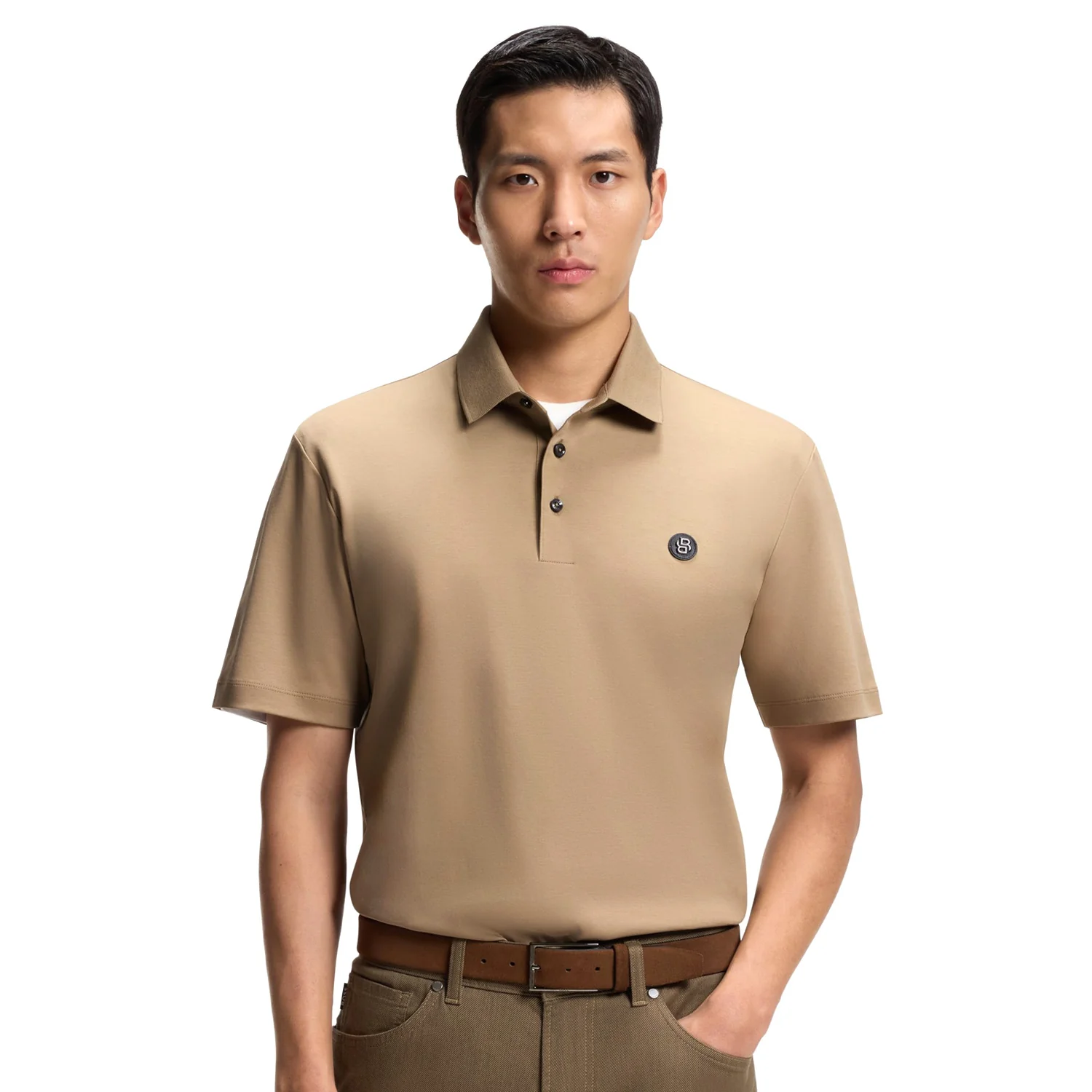 Boss Mercerized-Cotton Polo Shirt With Double B Monogram