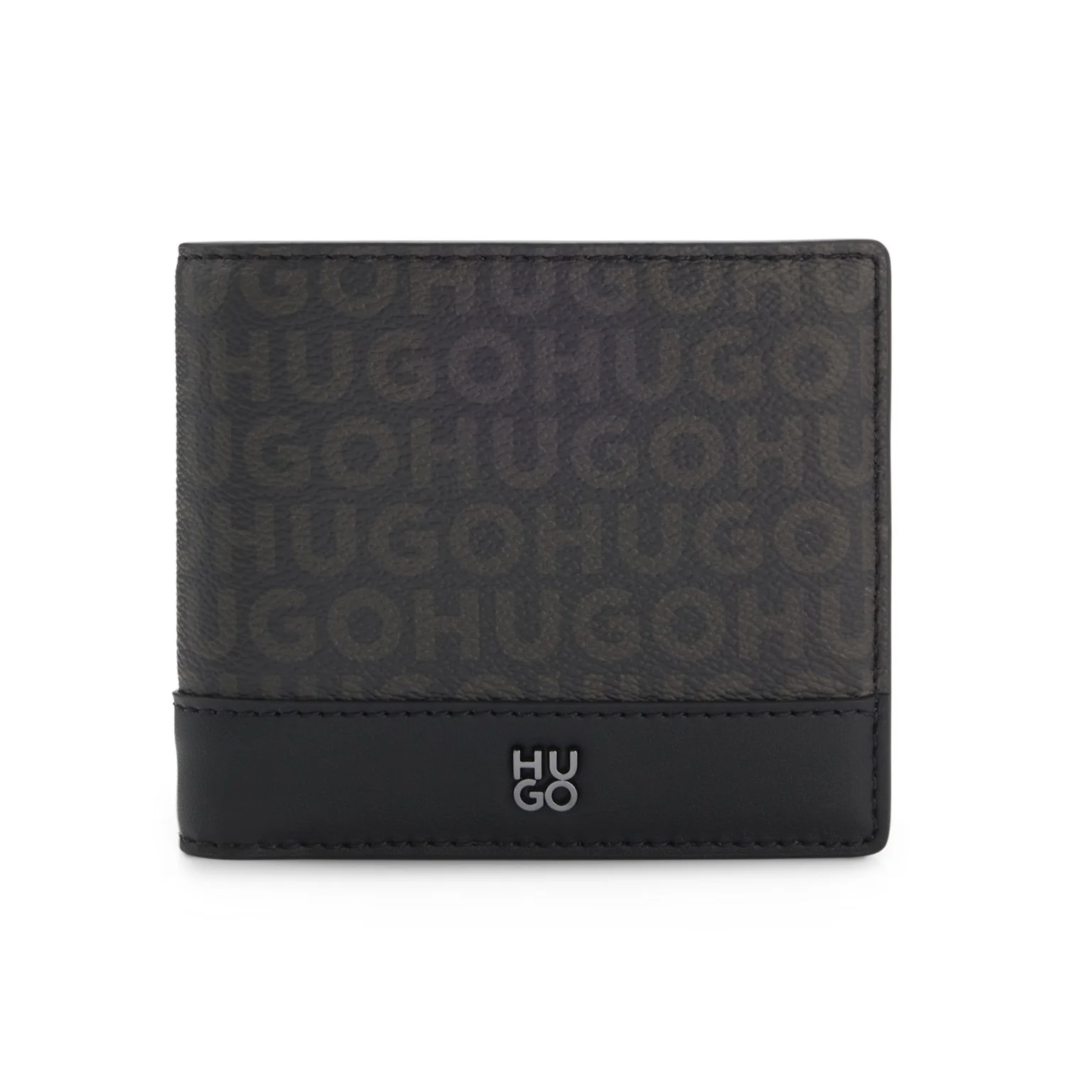 Hugo Stacked-Logo Wallet With Monogram Print