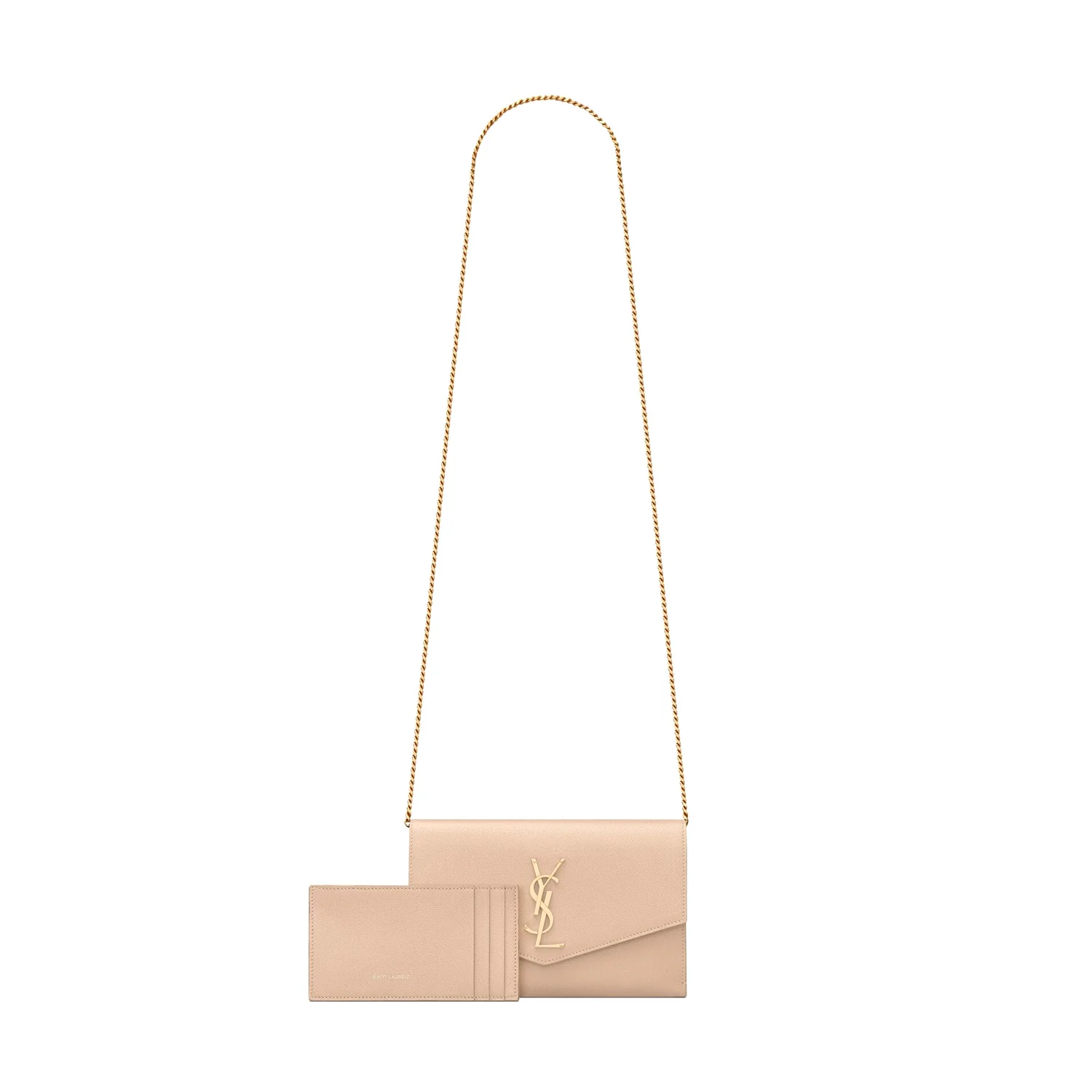 Ysl Uptown Chain Wallet In Grain De Poudre Embossed Leather - Image 2
