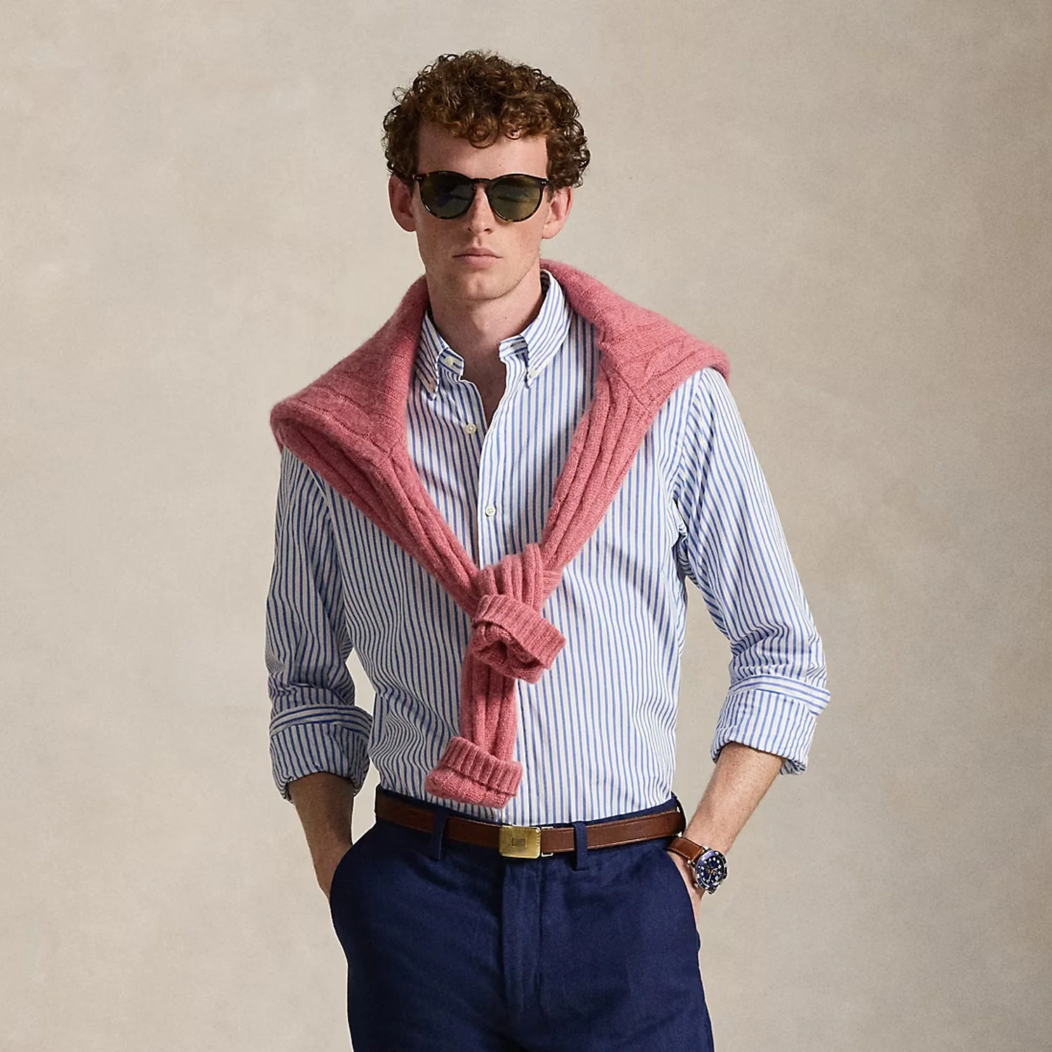 Custom Fit Striped Poplin Shirt - Image 3