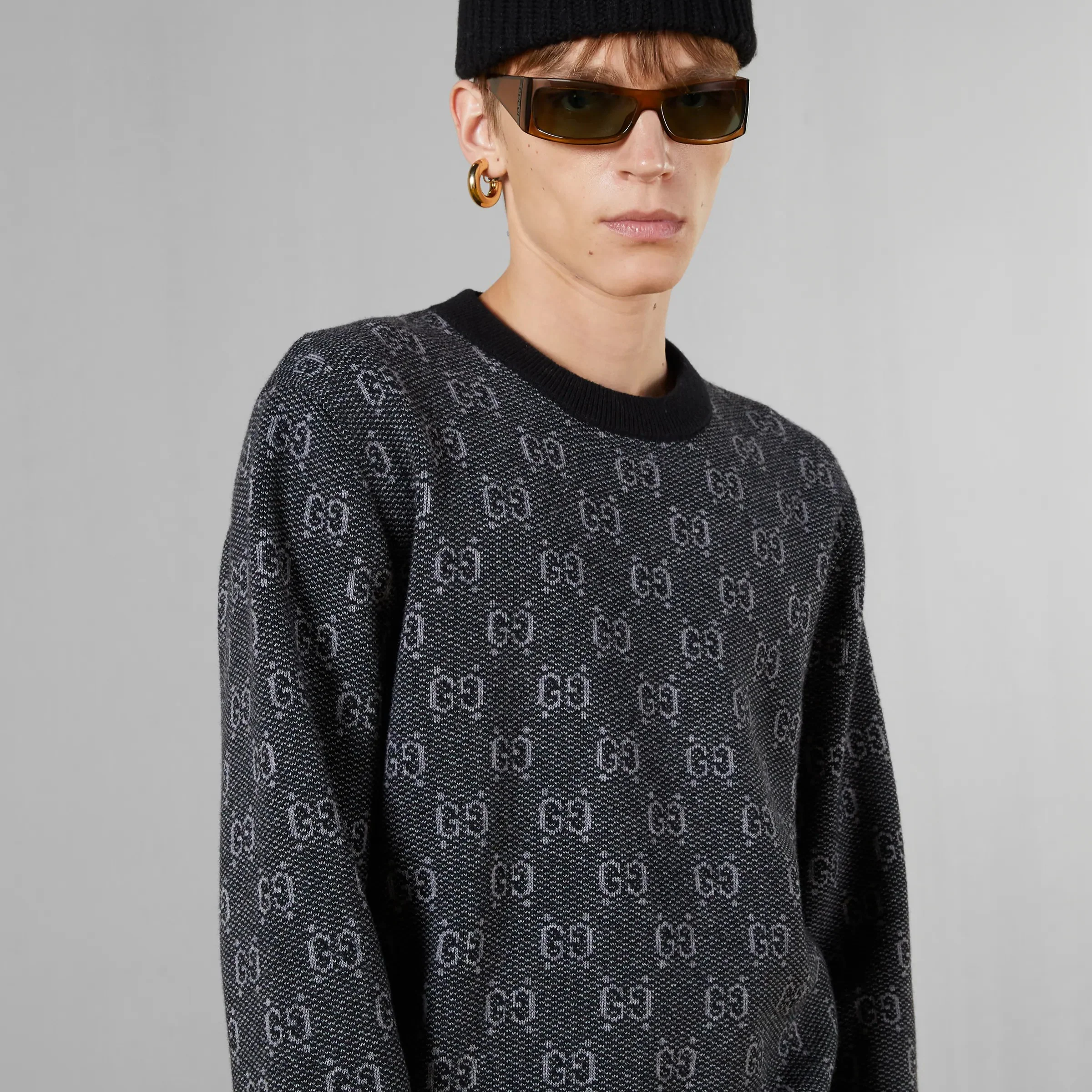 761549 XKDK 51230 GREY GUCCI MEN SWEATER - Image 2