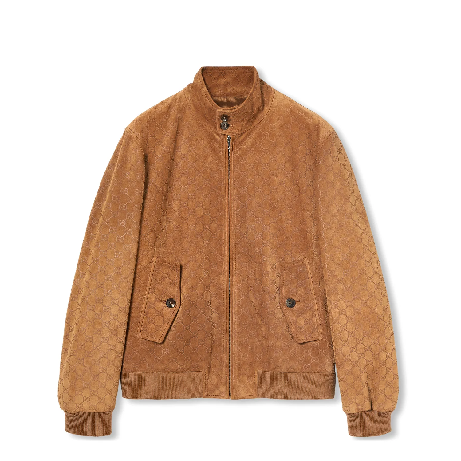 Gucci Embossed Gg Suede Bomber Jacket