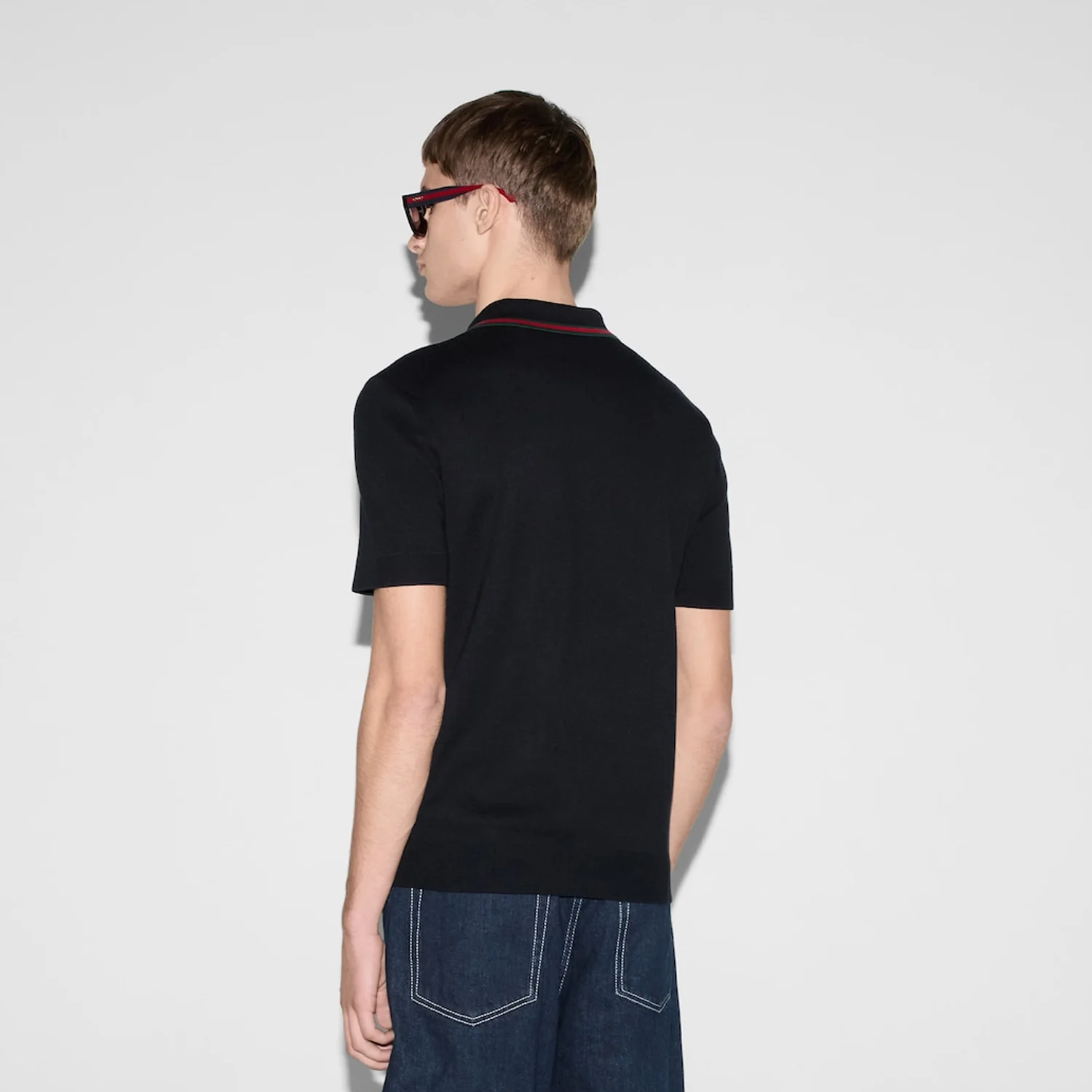 Gucci Silk Cotton Polo Shirt With Web - Image 3