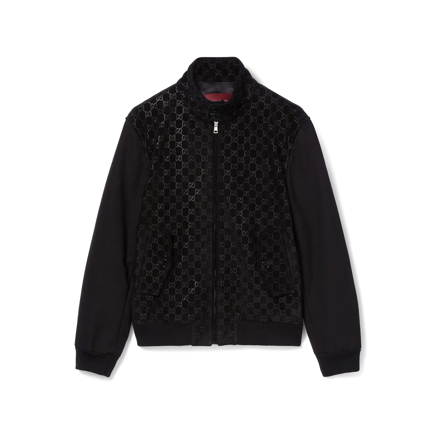 Gucci Guccima Embossed GG Suede Bomber Jacket