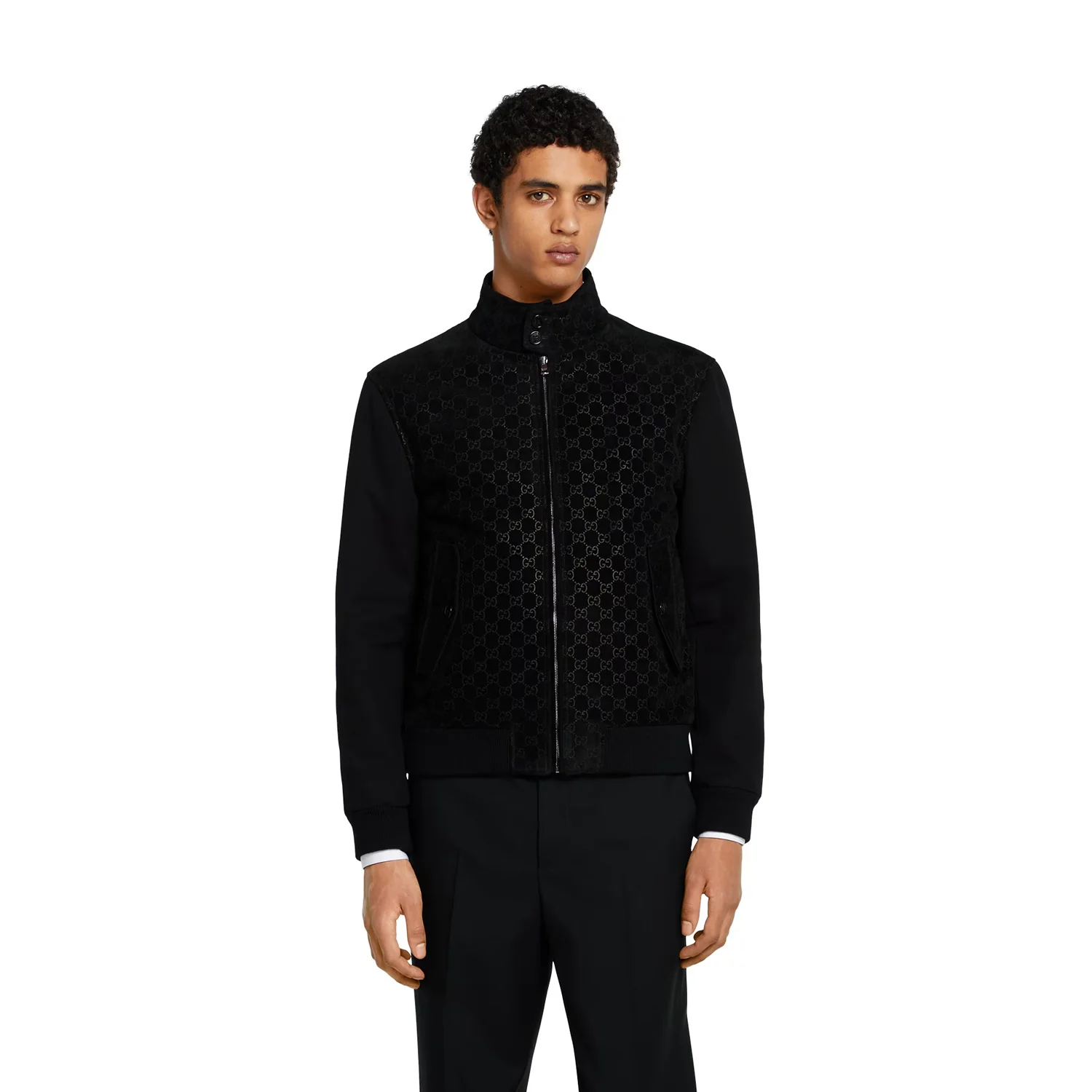 Gucci Guccima Embossed GG Suede Bomber Jacket - Image 2