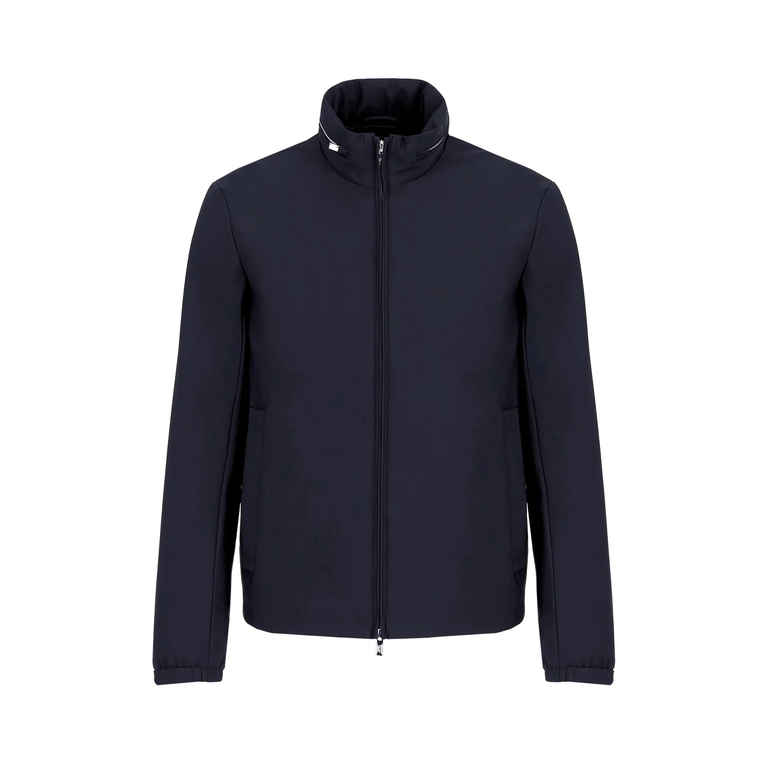 Full-Zip Nylon Blouson With Stowaway Hood