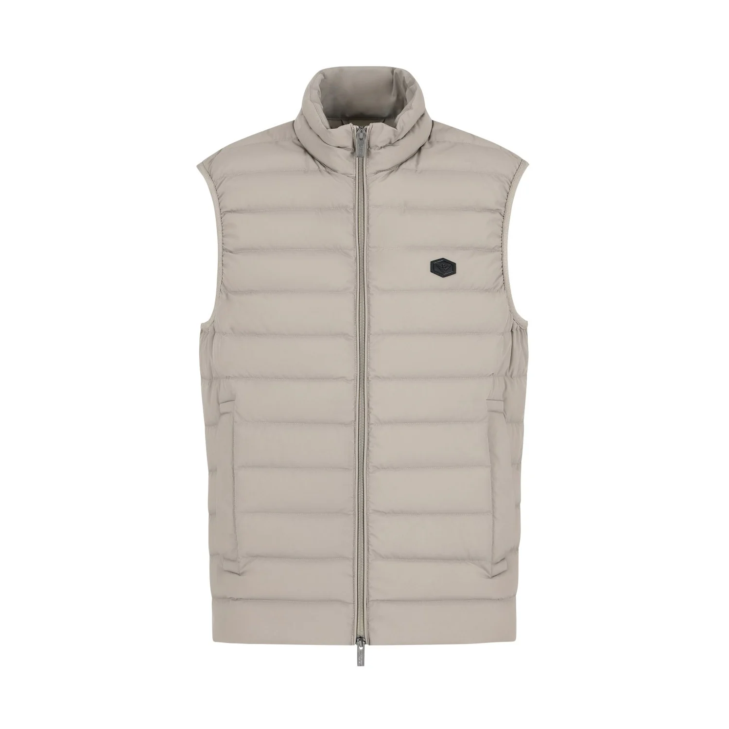 Sleeveless Full-Zip Down Jacket In Quilted Nylon With Eagle Logo Patch