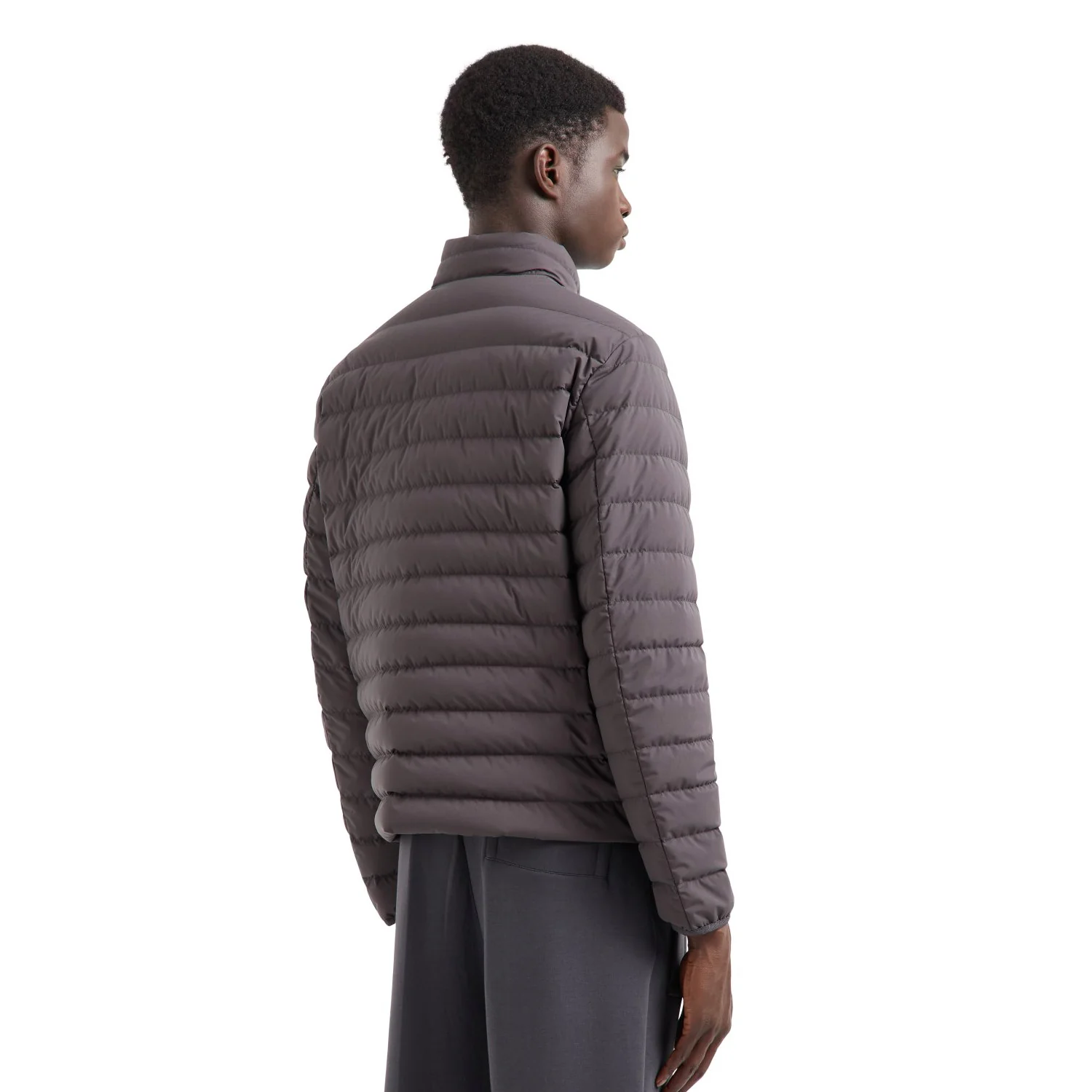Quilted Nylon Full-Zip Down Jacket With Eagle Logo Patch - Image 2