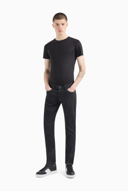 8N1J06 1D5QZ 0005 DENIM NERO ARMANI 5 POCKETS JEANS