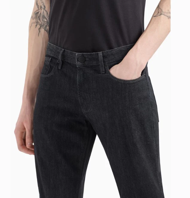 8N1J06 1D5QZ 0005 DENIM NERO ARMANI 5 POCKETS JEANS - Image 3