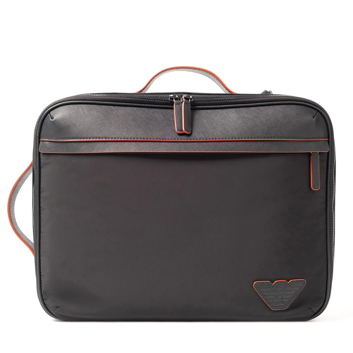 Asv Regenerated Saffiano And Recycled Nylon Business Bag With Shoulder Straps