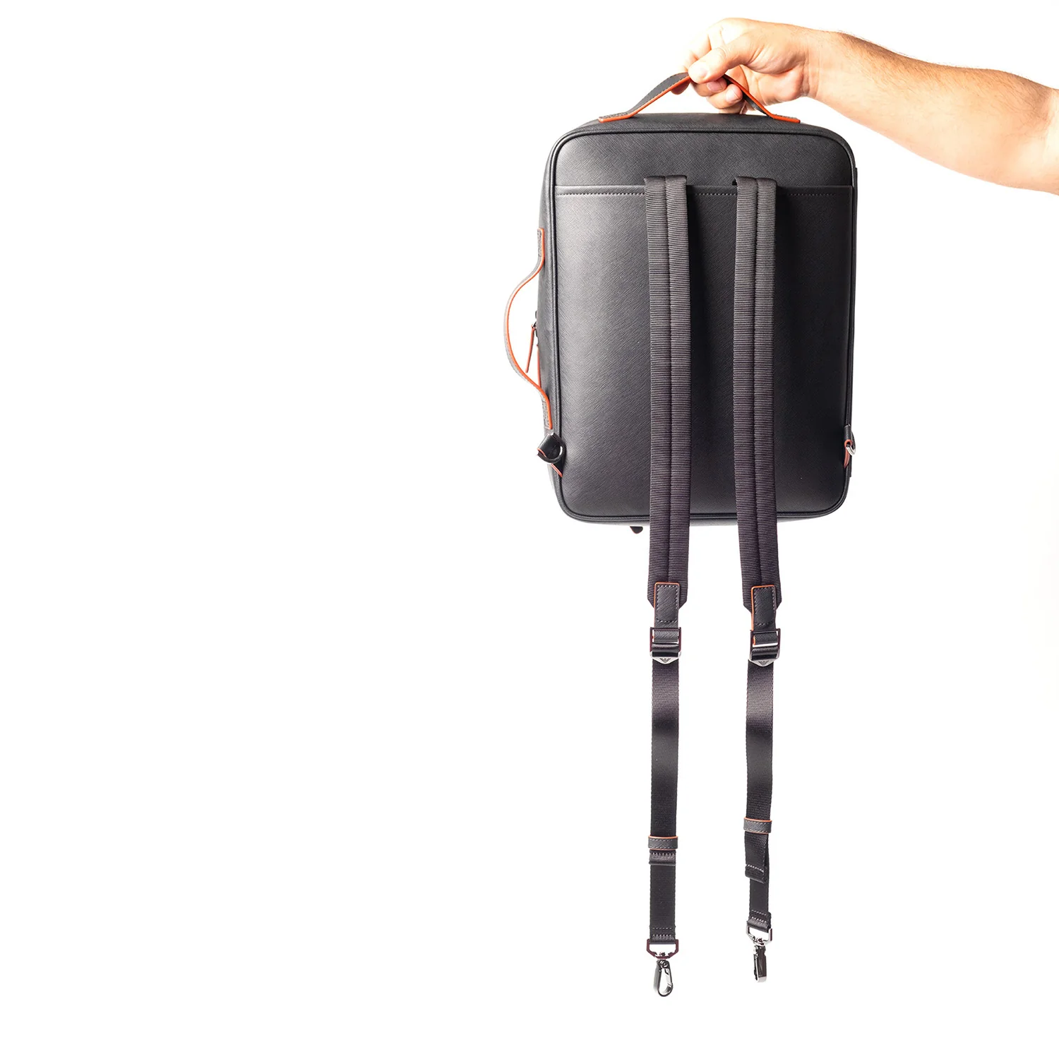 Asv Regenerated Saffiano And Recycled Nylon Business Bag With Shoulder Straps - Image 2