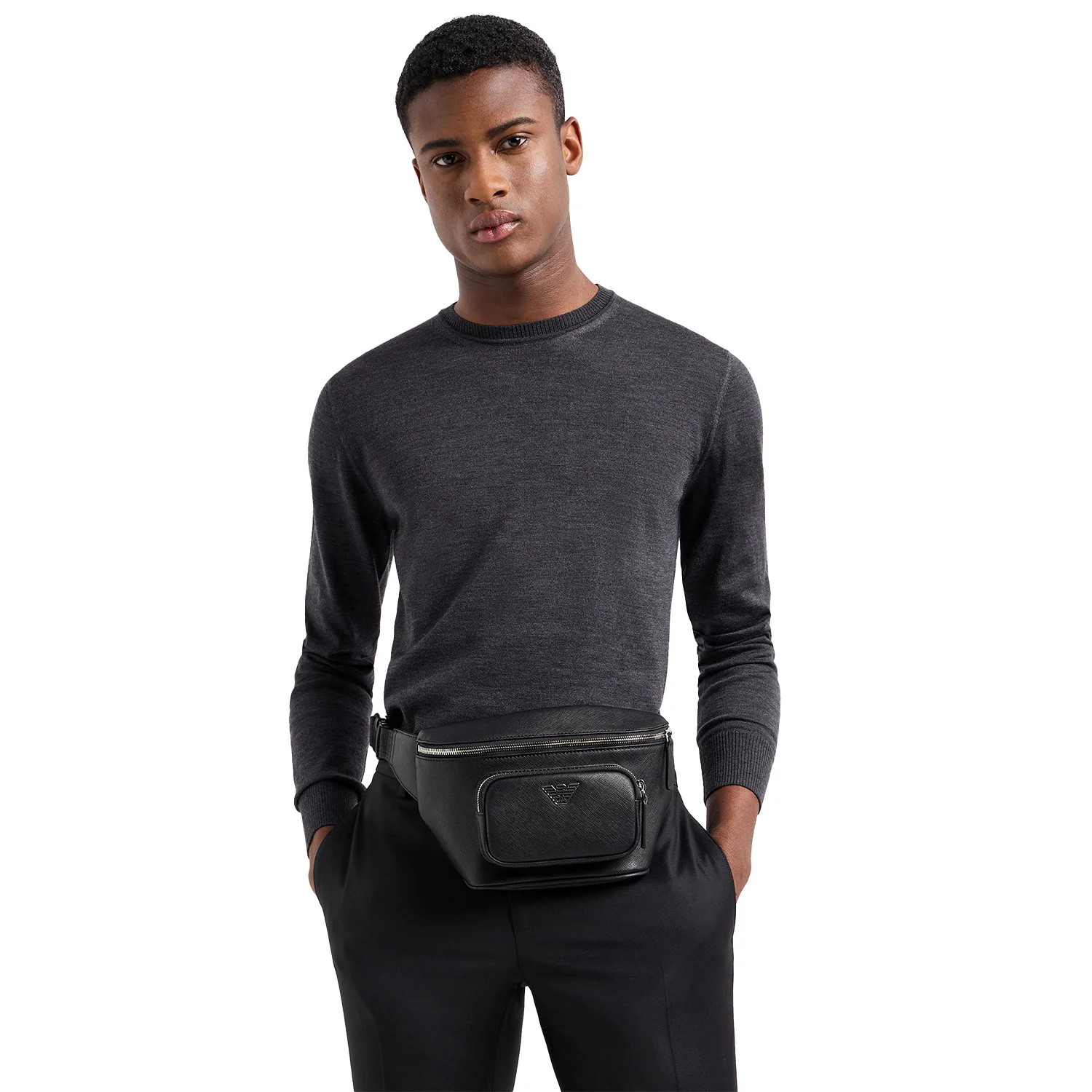 Asv Regenerated Saffiano Leather Belt Bag With Eagle Plate - Image 5