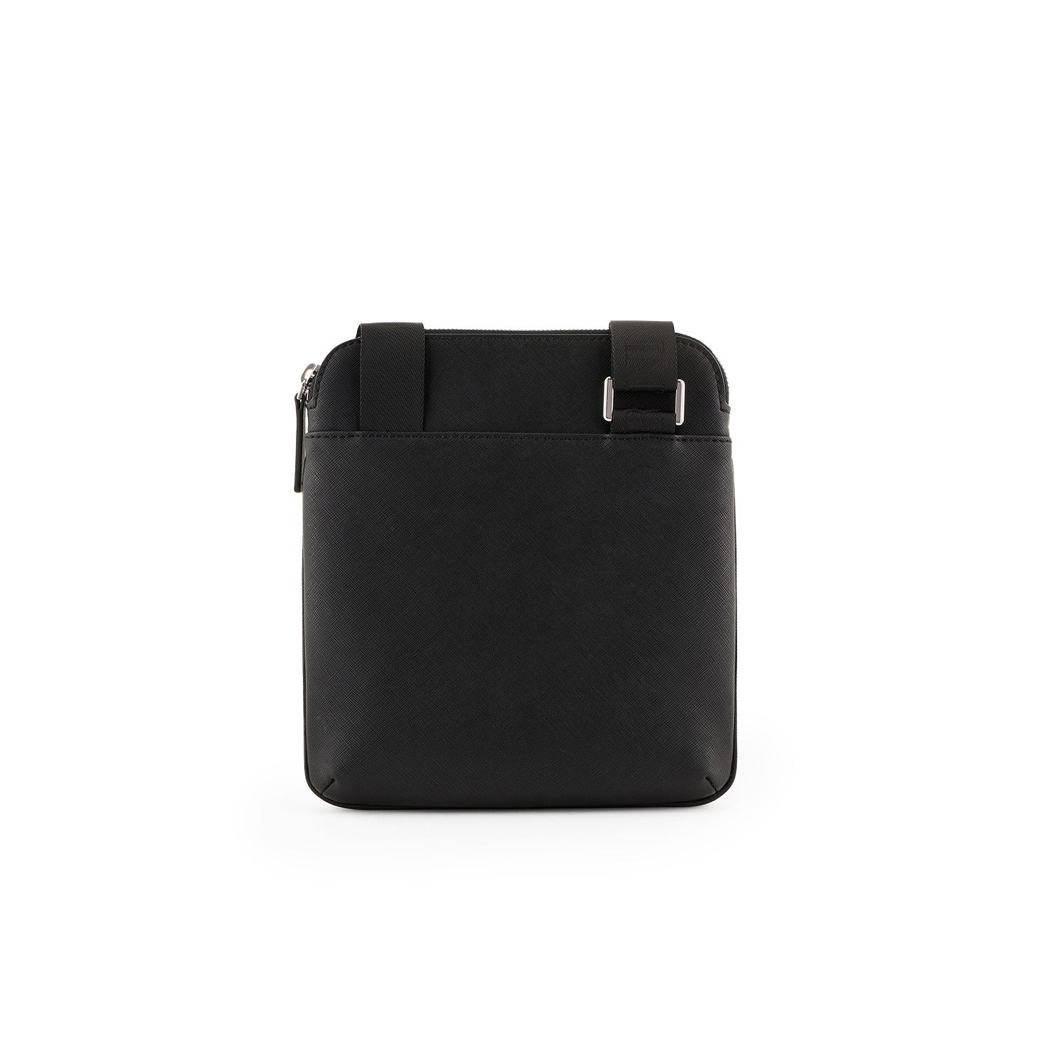 Asv Regenerated Saffiano Leather Flat Shoulder Bag With Eagle Plate - Image 3