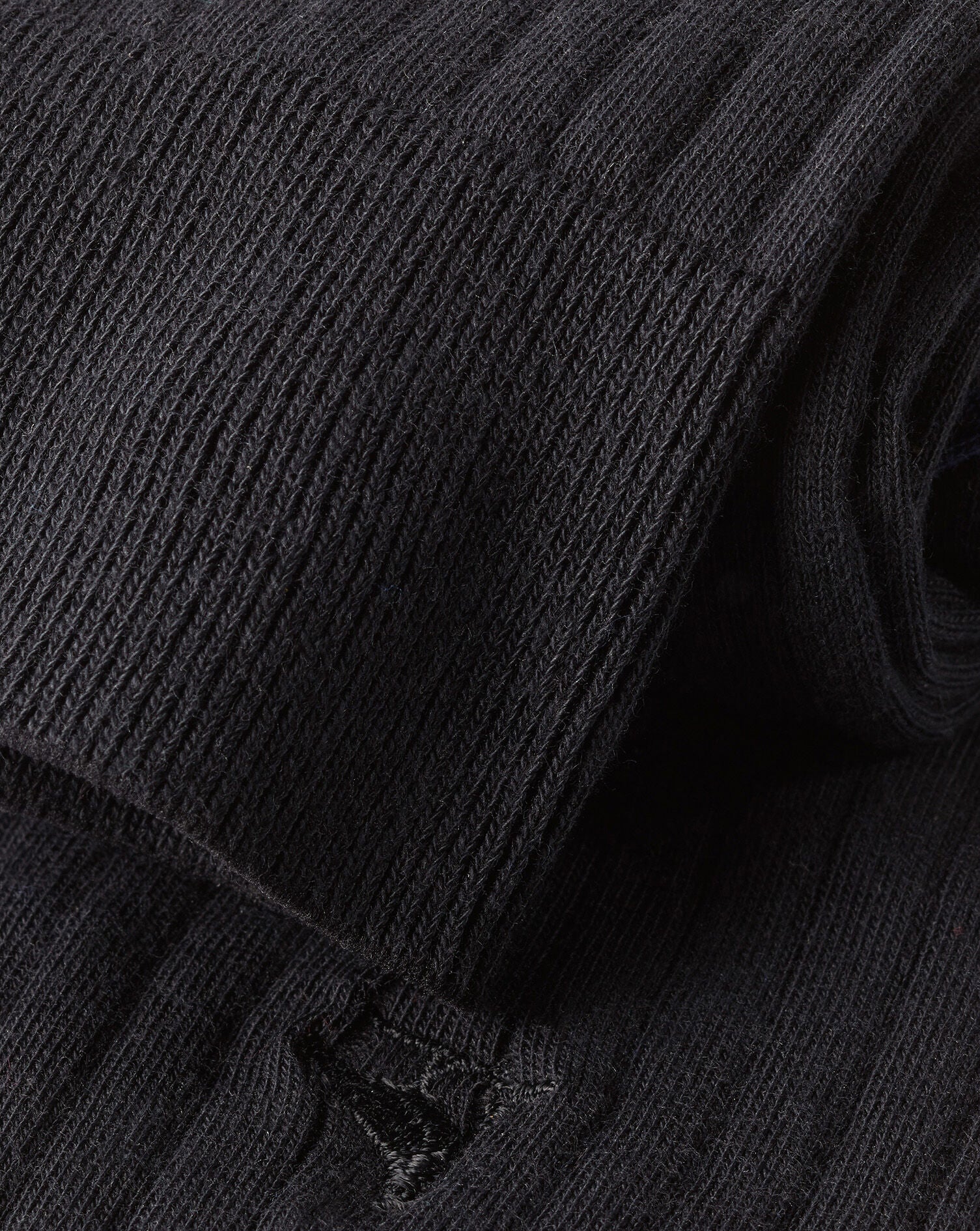 BLACK COTTON RIB SOCKS - Image 2
