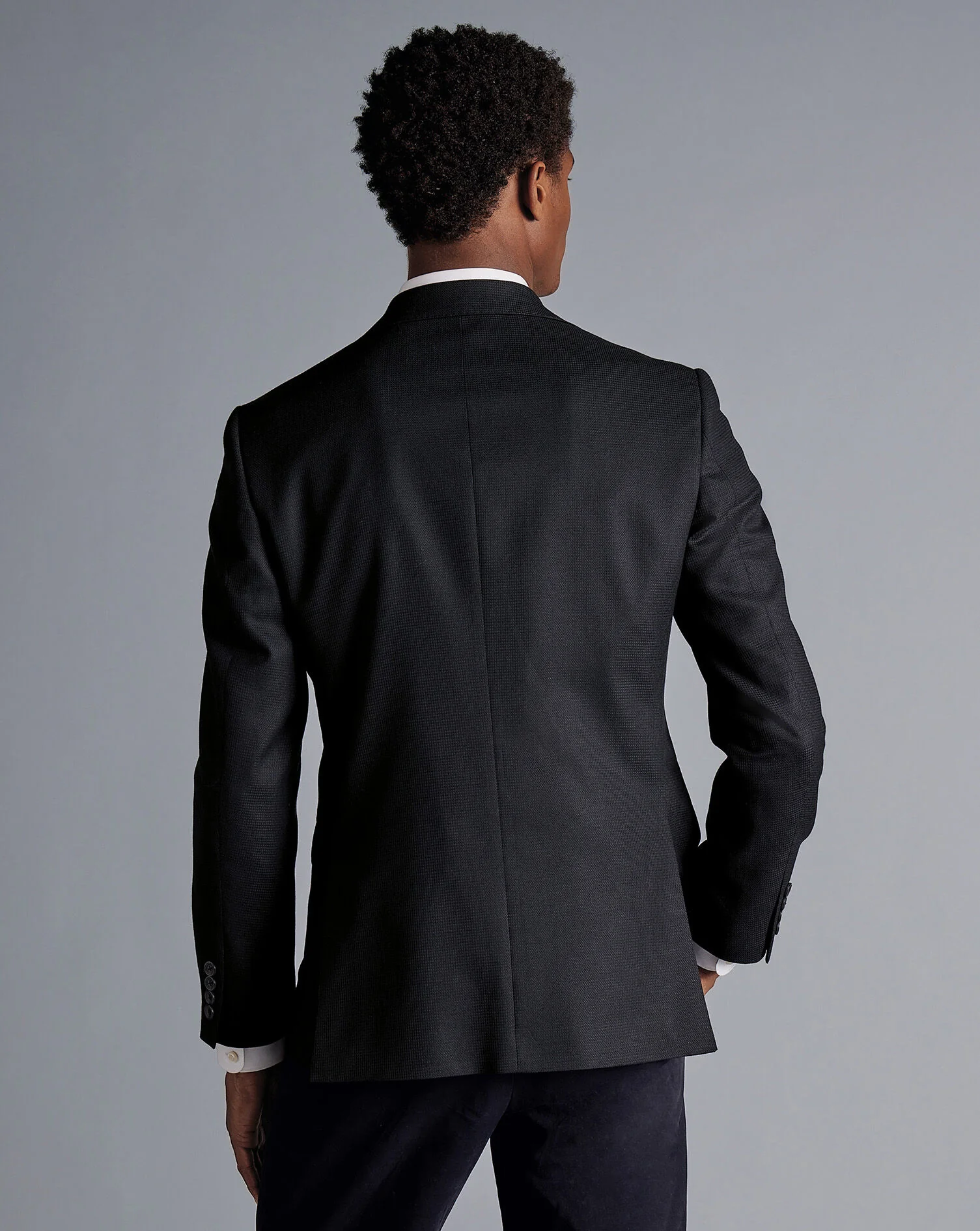 BLACK SLIM FIT PROPER BLAZER - Image 5