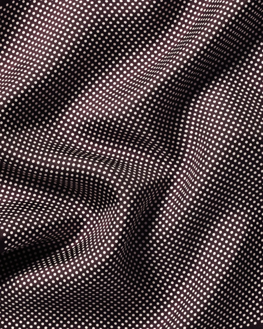 BLACKBERRY PURPLE AND IVORY SPOT PRINT SILK POCKET SQUARE - Image 3