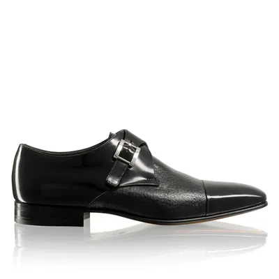 CAEN BLACK BRUSHED CALFSKIN + HIDROCHOERIS LEATHER SOLE - Image 2