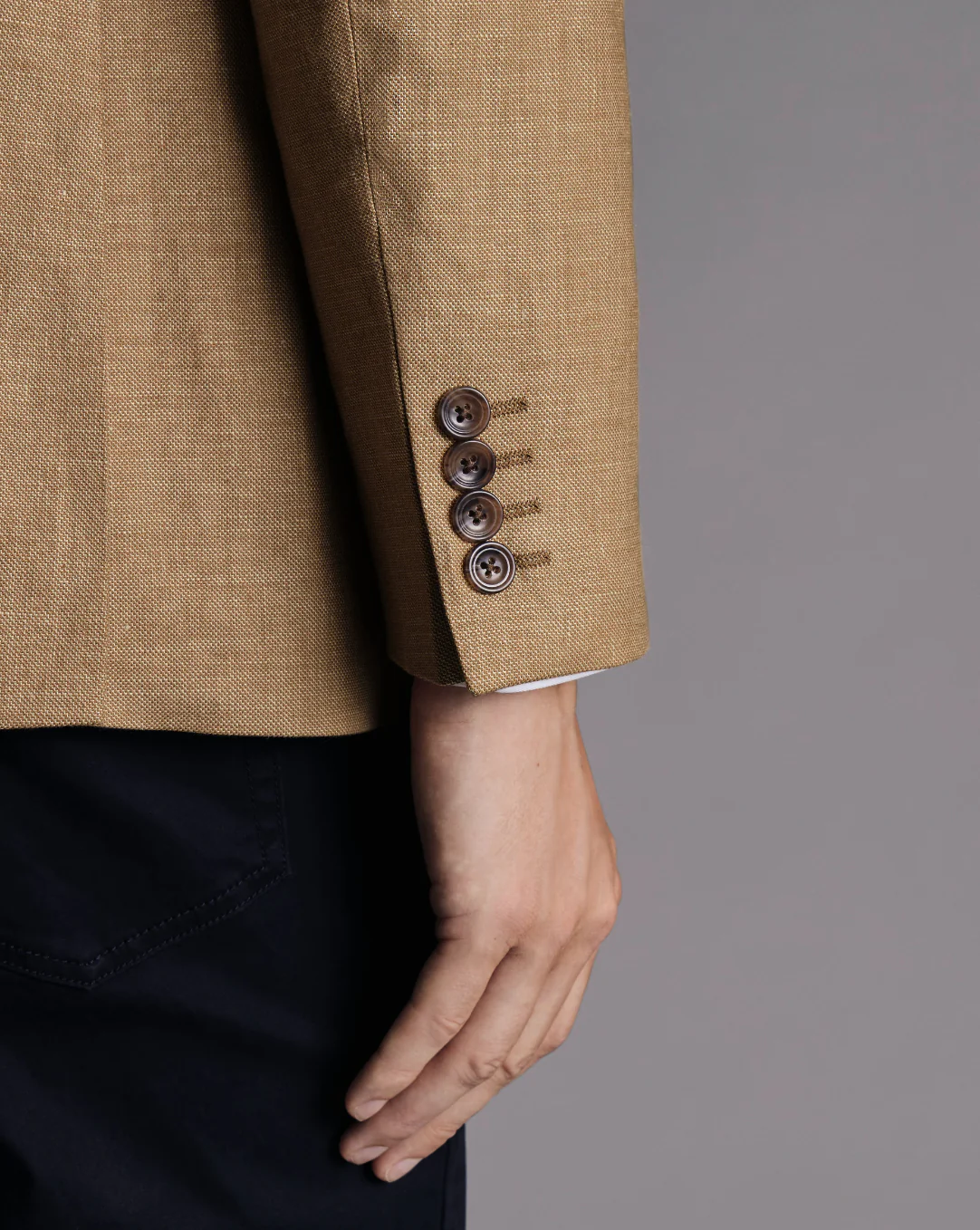 CAMEL SLIM FIT LINEN COTTON BLAZER - Image 3