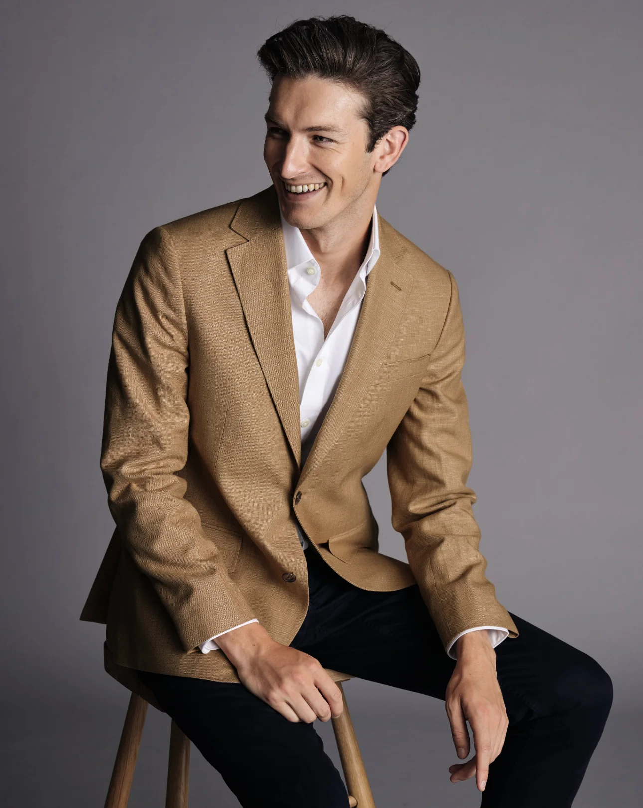 CAMEL SLIM FIT LINEN COTTON BLAZER - Image 4