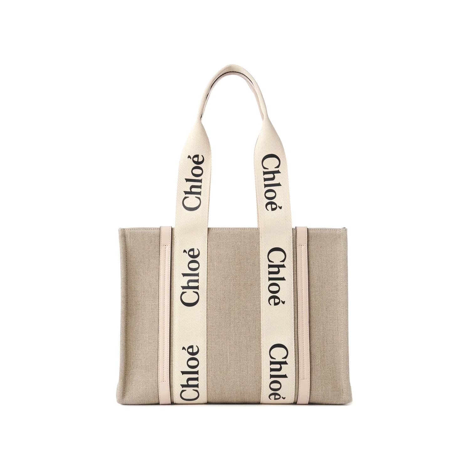 Chloe Woody Tote Bag In Linen